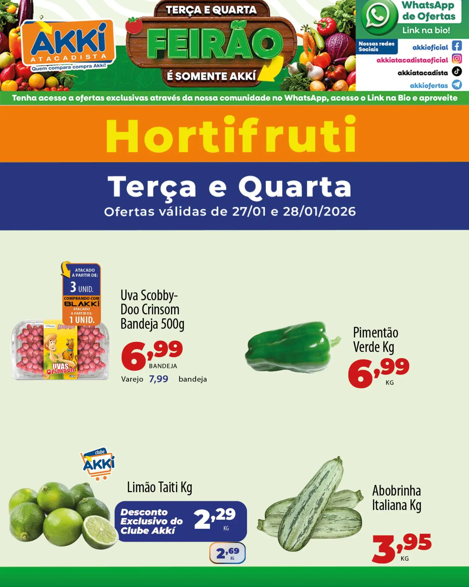 Akki Atacadista Folheto - válido de 27.01.2026 | Página: 4 | Produtos: Abobrinha, Pimentão, Bandeja, Luvas