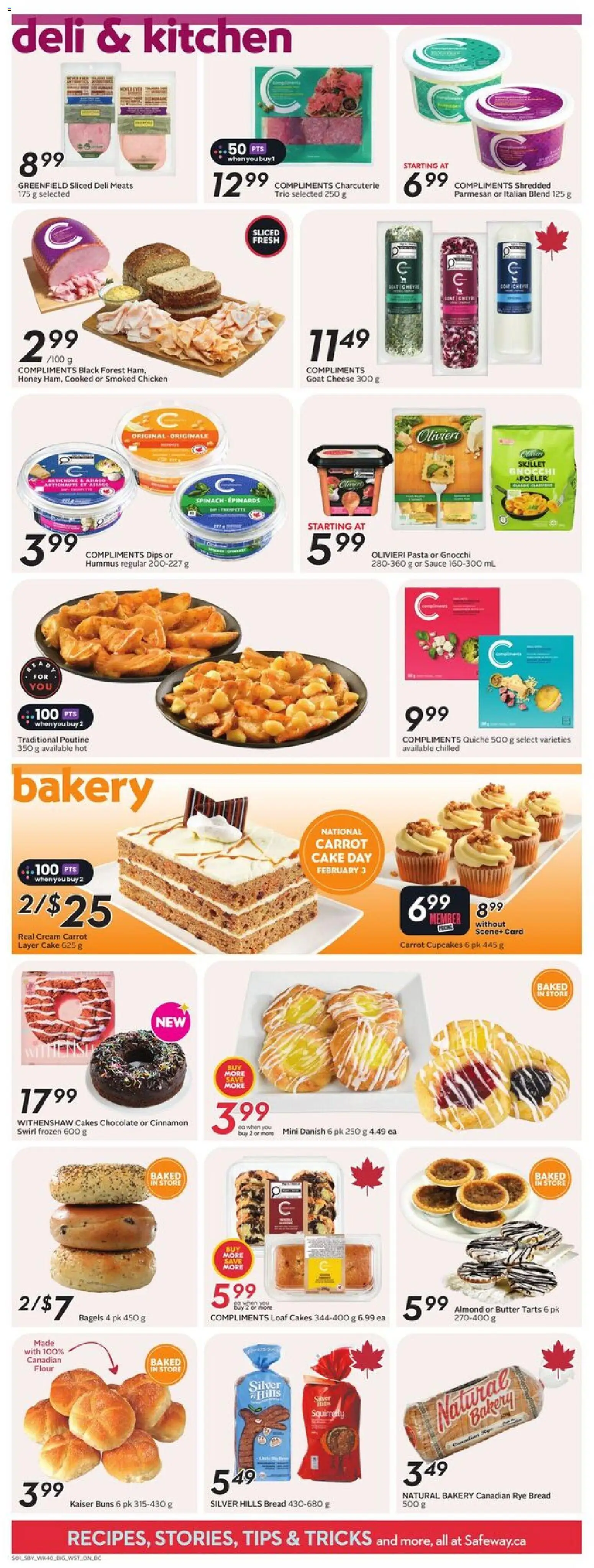 Safeway flyer valid from 29.01.2026 | Page: 9 | Products: Pasta, Cream, Butter, Bread
