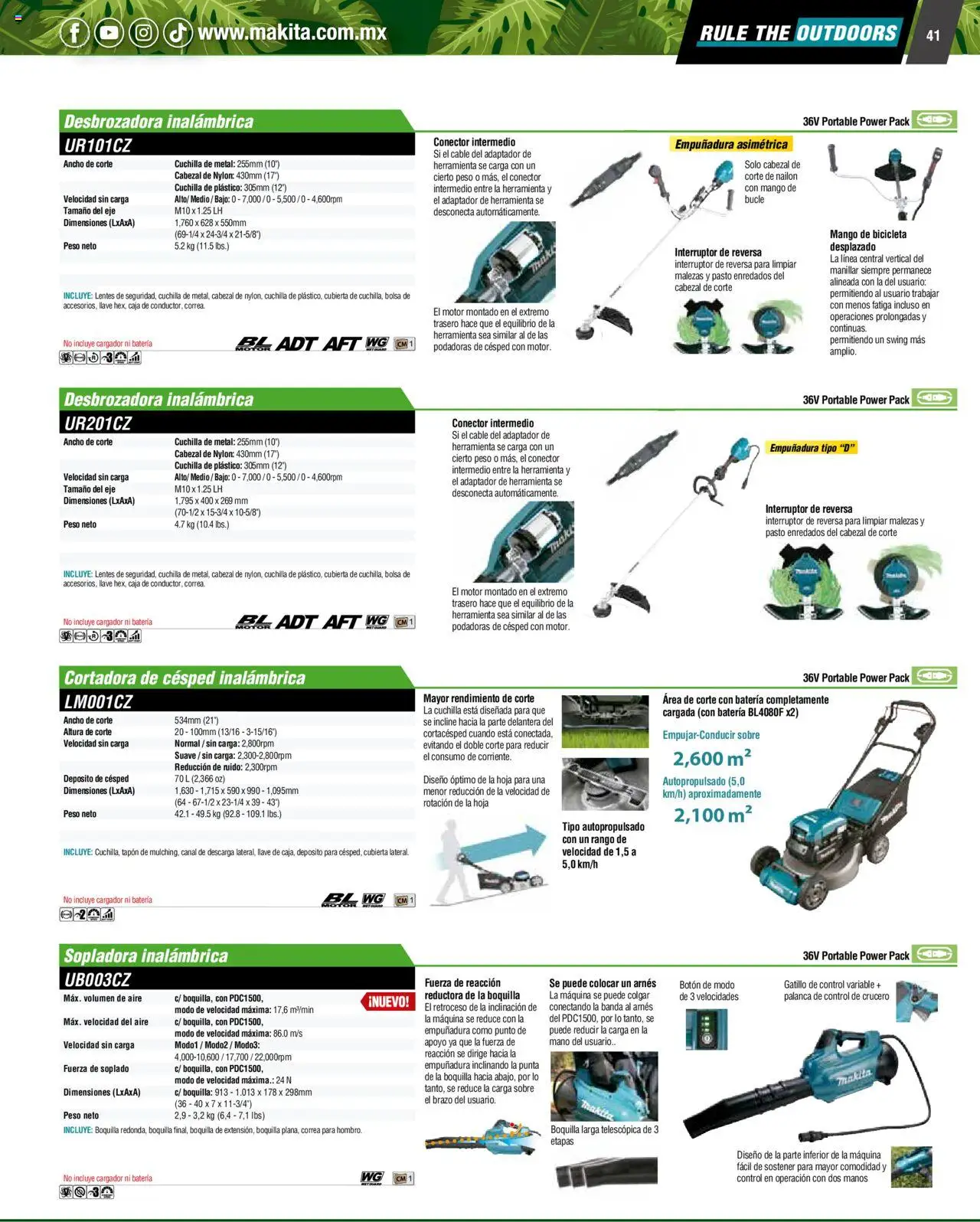Nuevas ofertas de Makita válidas en toda la República Mexicana desde el 07.10.2024. ¡Encuentra las mejores ofertas en Makita catálogo Ope! | Página: 41 | Productos: Cable, Cortadora de cesped, Sobre, Llave