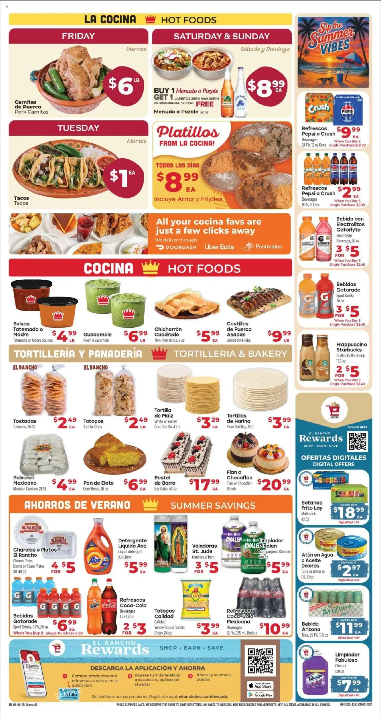 El Rancho Weekly Ad - valid from 08.08.2025 | Page: 3 | Products: Pan, Coffee, Chips, Water