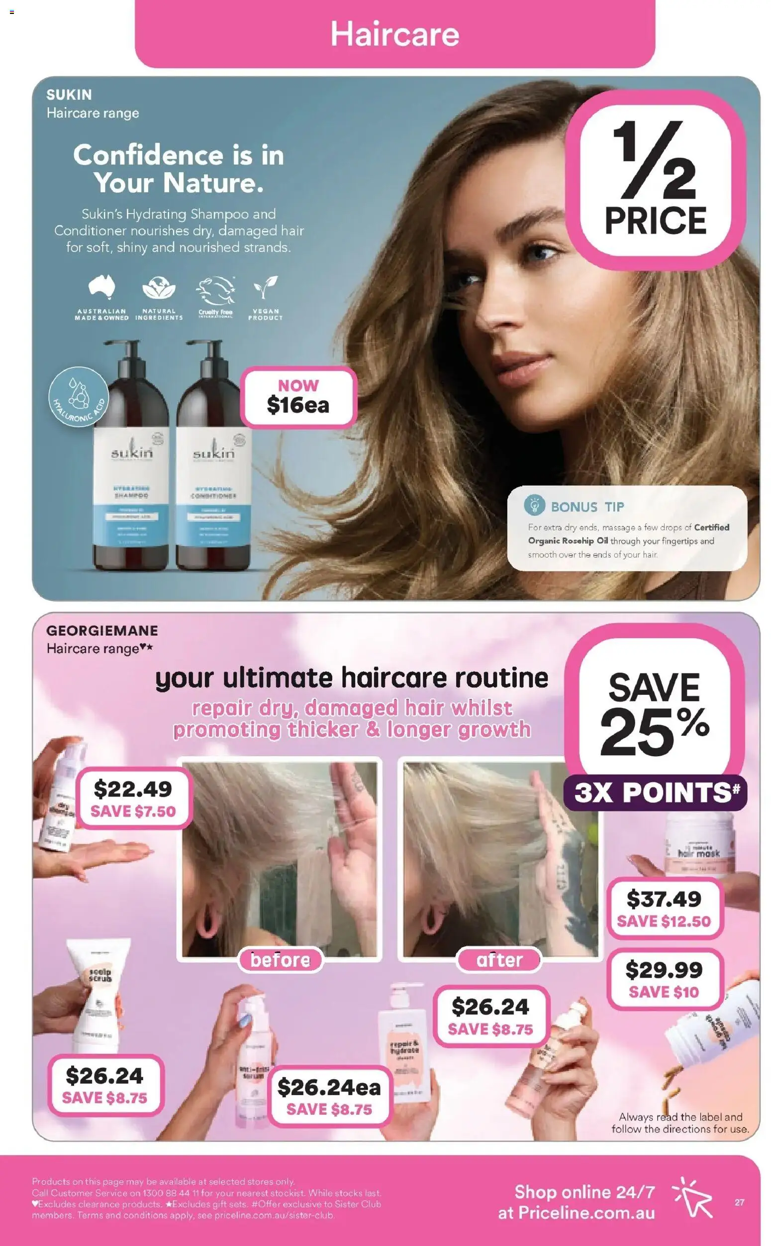 Priceline Pharmacy catalogue - valid from 11.12.2025 | Page: 27 | Products: Shampoo, Conditioner, Oil, Rosehip oil