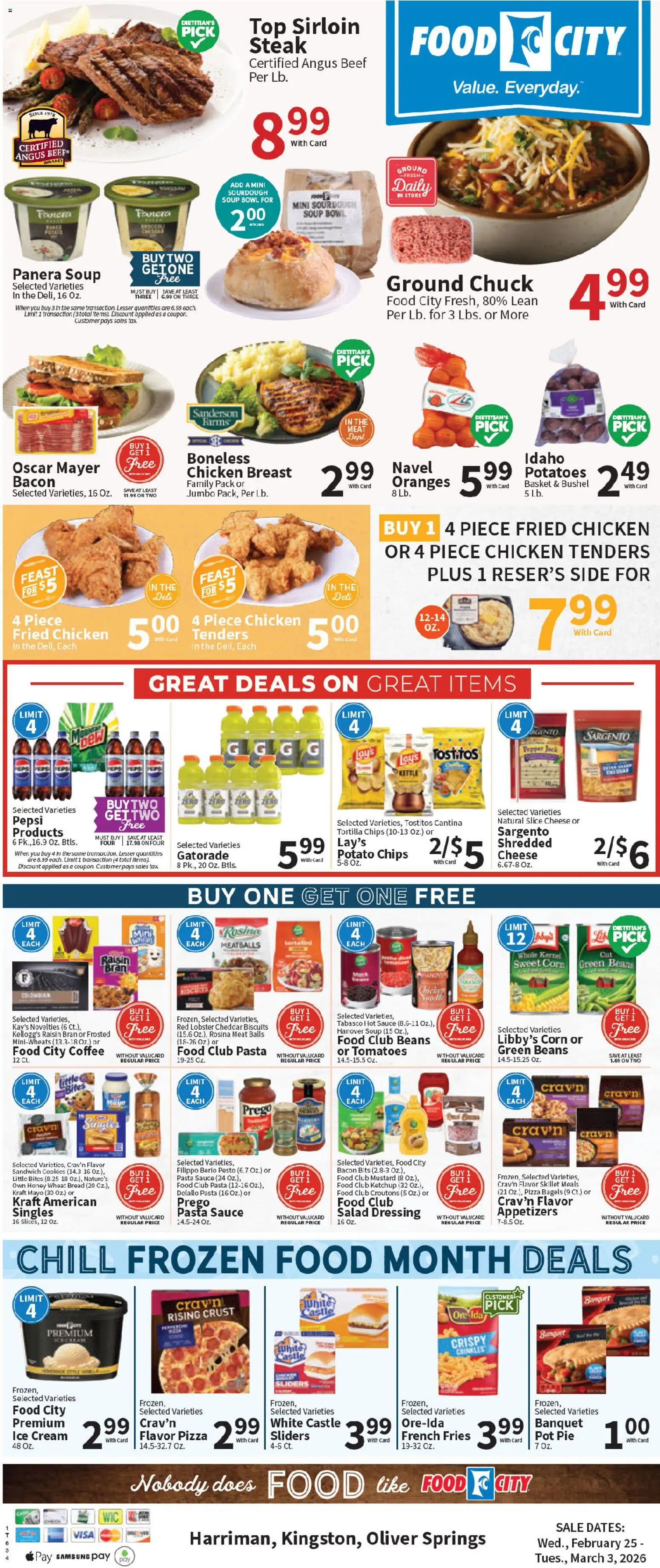 Food City Weekly Ad - valid from 25.02.2026 | Page: 3 | Products: Bread, Tomatoes, Cookies, Salad