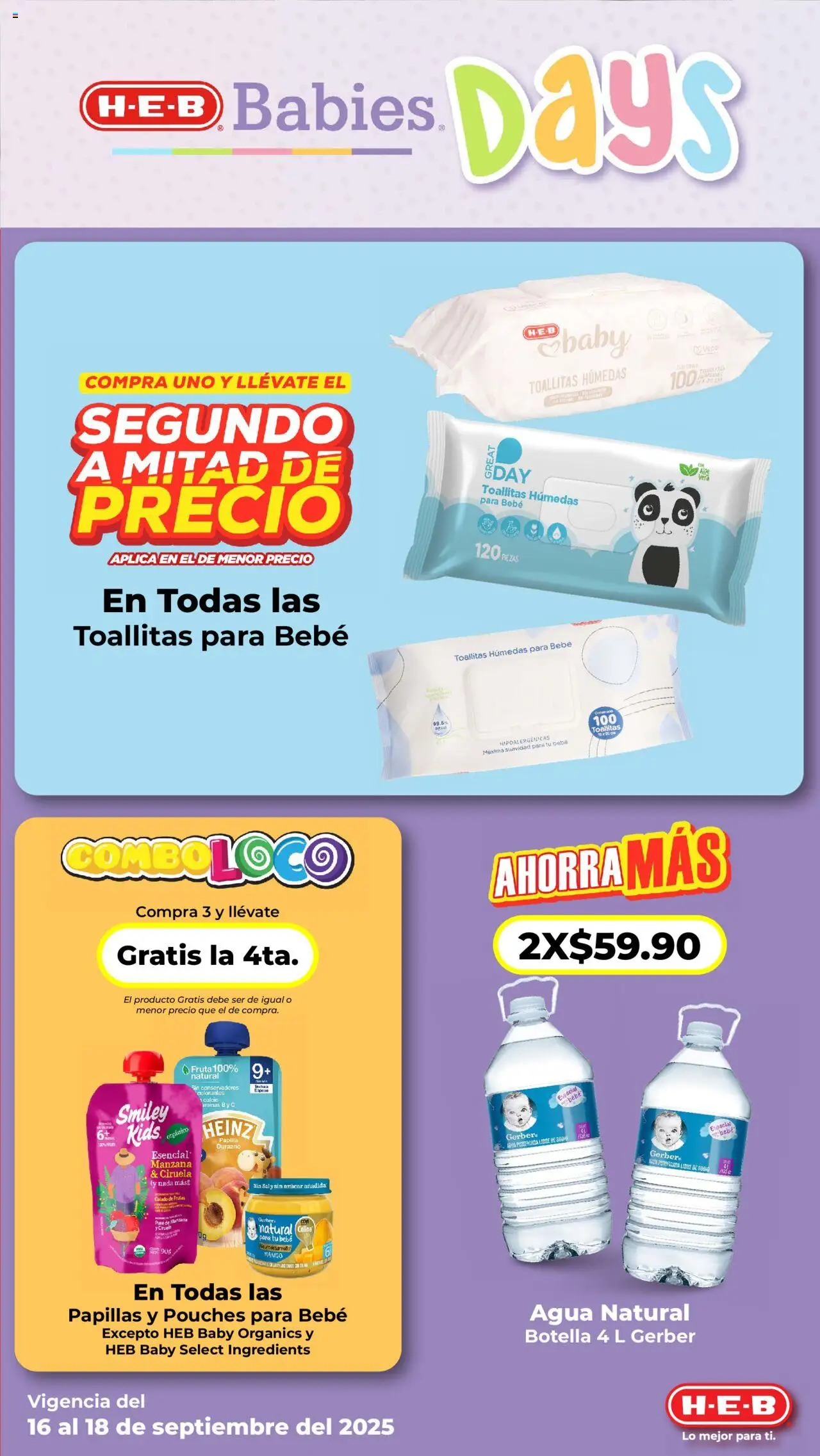 Nuevas ofertas de H-E-B válidas en toda la República Mexicana desde el 16.09.2025. ¡Encuentra las mejores ofertas en H-E-B - Folleto! | Página: 9 | Productos: Durazno, Sal, Mango, Botella