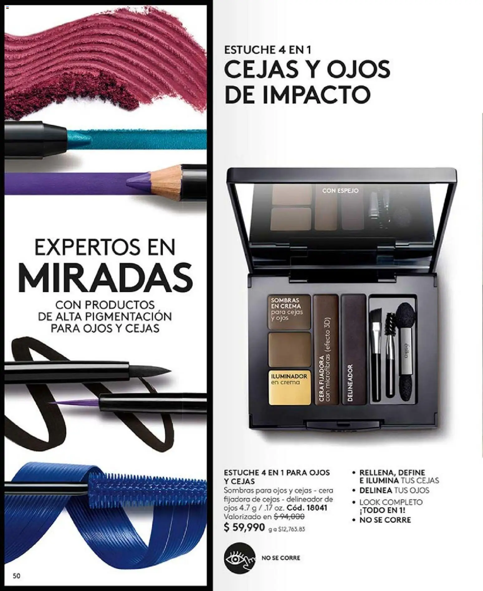 Ésika revista - valida desde el 01.01.2026 | Página: 50 | Productos: Estuche, Cera, Espejo, Delineador