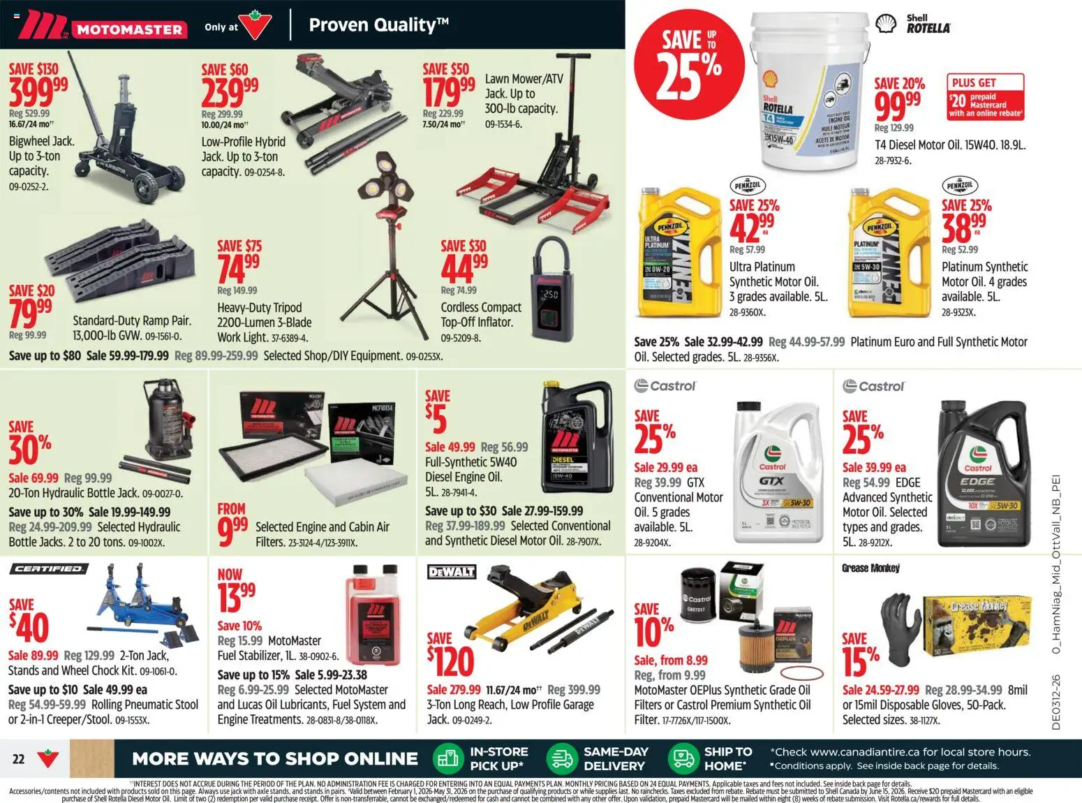 Canadian Tire flyer valid from 19.03.2026 | Page: 22 | Products: Oil