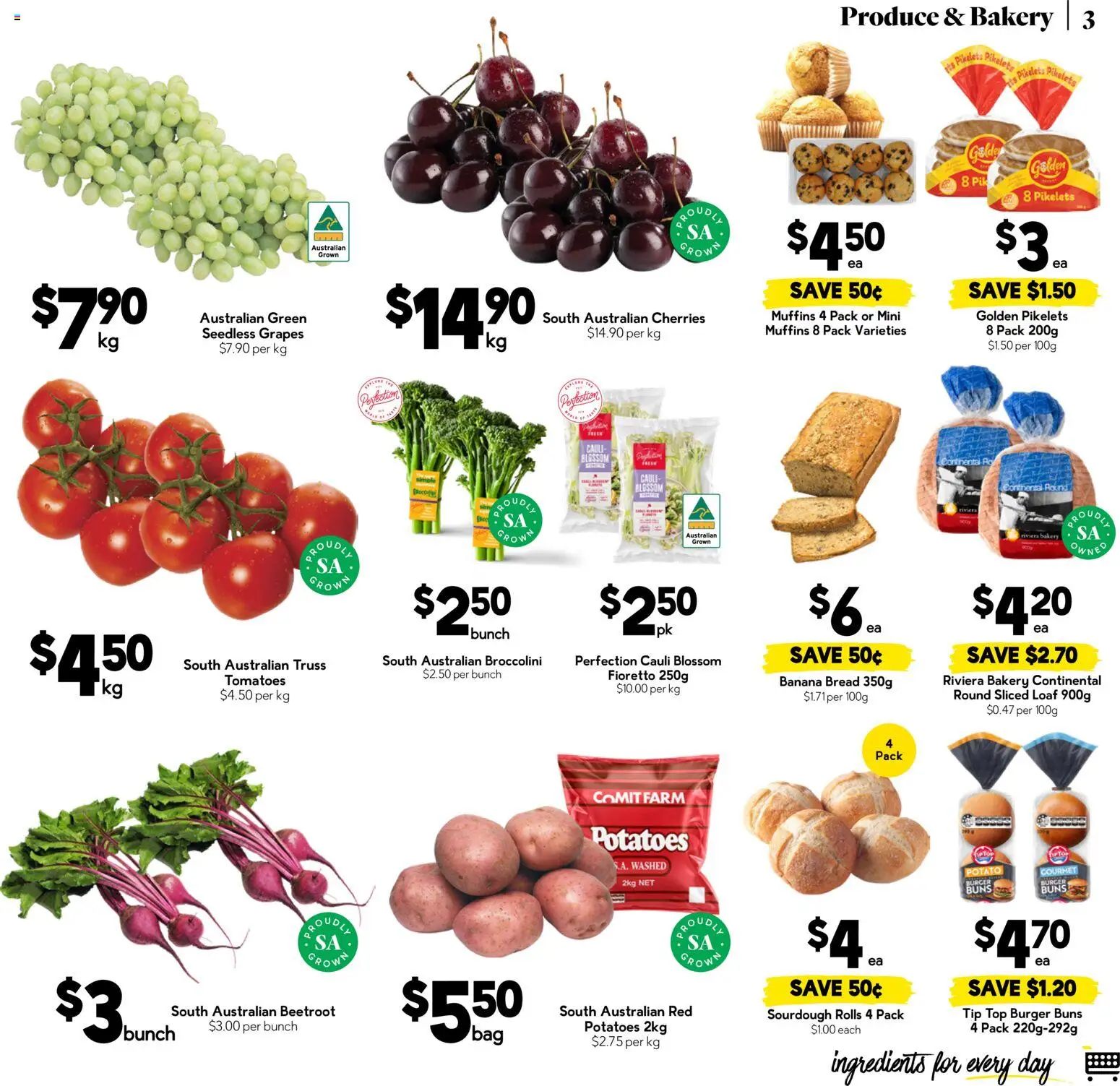Drakes catalogue - valid from 31.12.2025 | Page: 3 | Products: Cherries, Bread, Grapes, Bakery