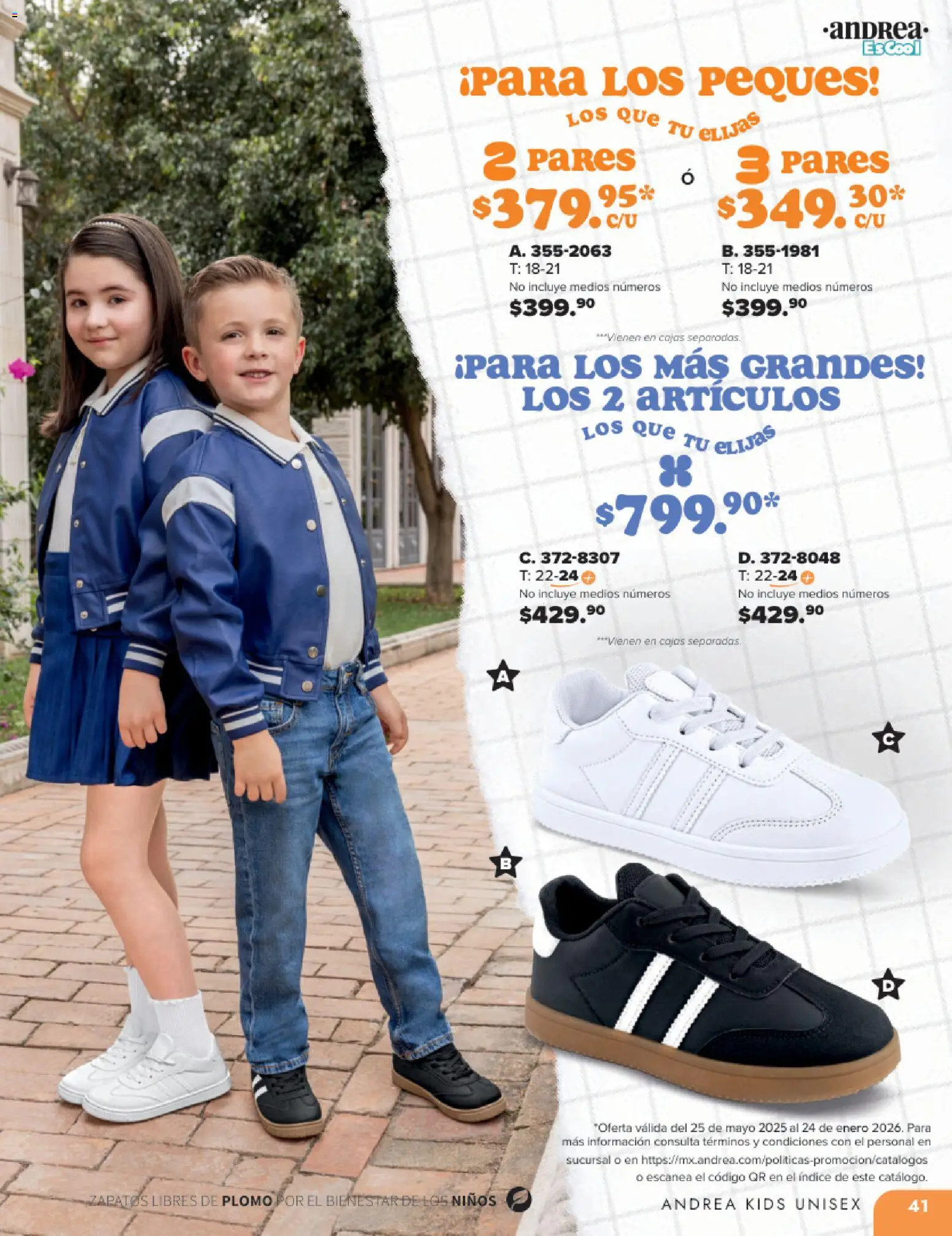 Nuevas ofertas de Andrea válidas en toda la República Mexicana desde el 25.05.2025. ¡Encuentra las mejores ofertas en Andrea catálogo Colegial ! | Página: 41 | Productos: Zapatos