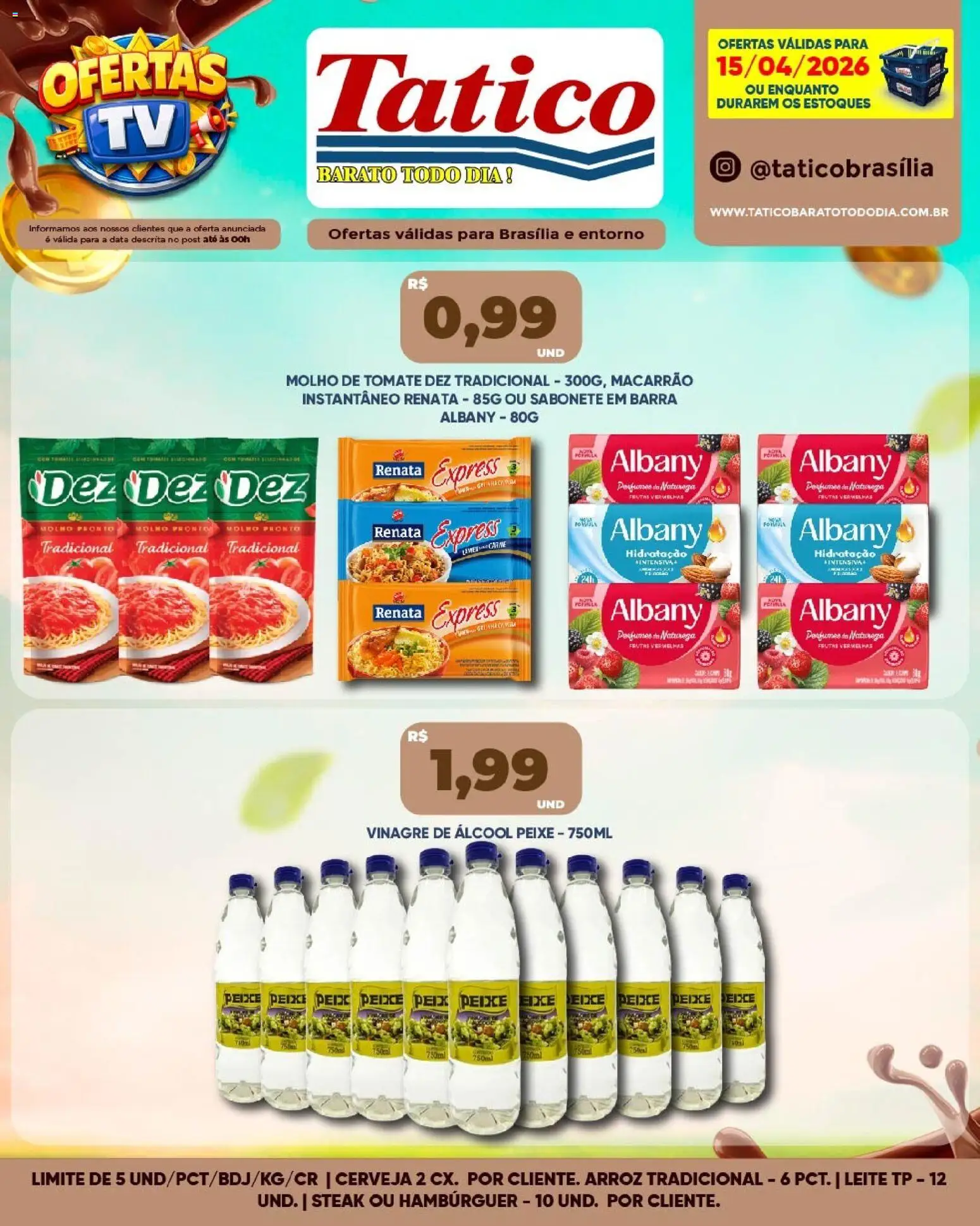 Tatico Folheto - válido de 16.04.2026 | Página: 28 | Produtos: Vinagre, Leite, Peixe, Hambúrguer