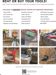 Preview of Menards weekly ads valid from 02.04.2026 | Page: 86 | Products: Saw, Hammer, Backpack, Mixer