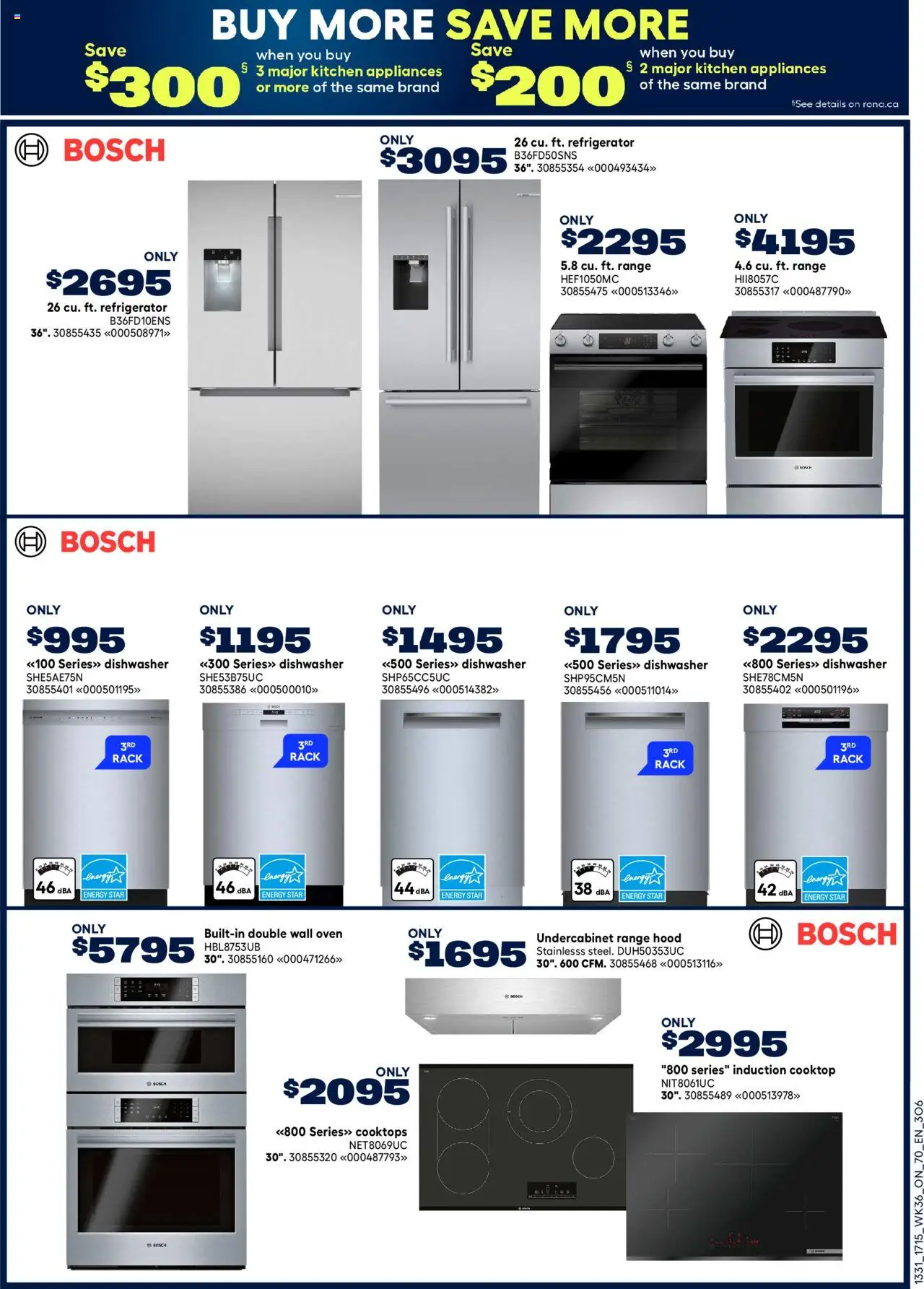 Rona flyer valid from 02.10.2025 | Page: 18 | Products: Refrigerator, Oven, Dishwasher, Range hood