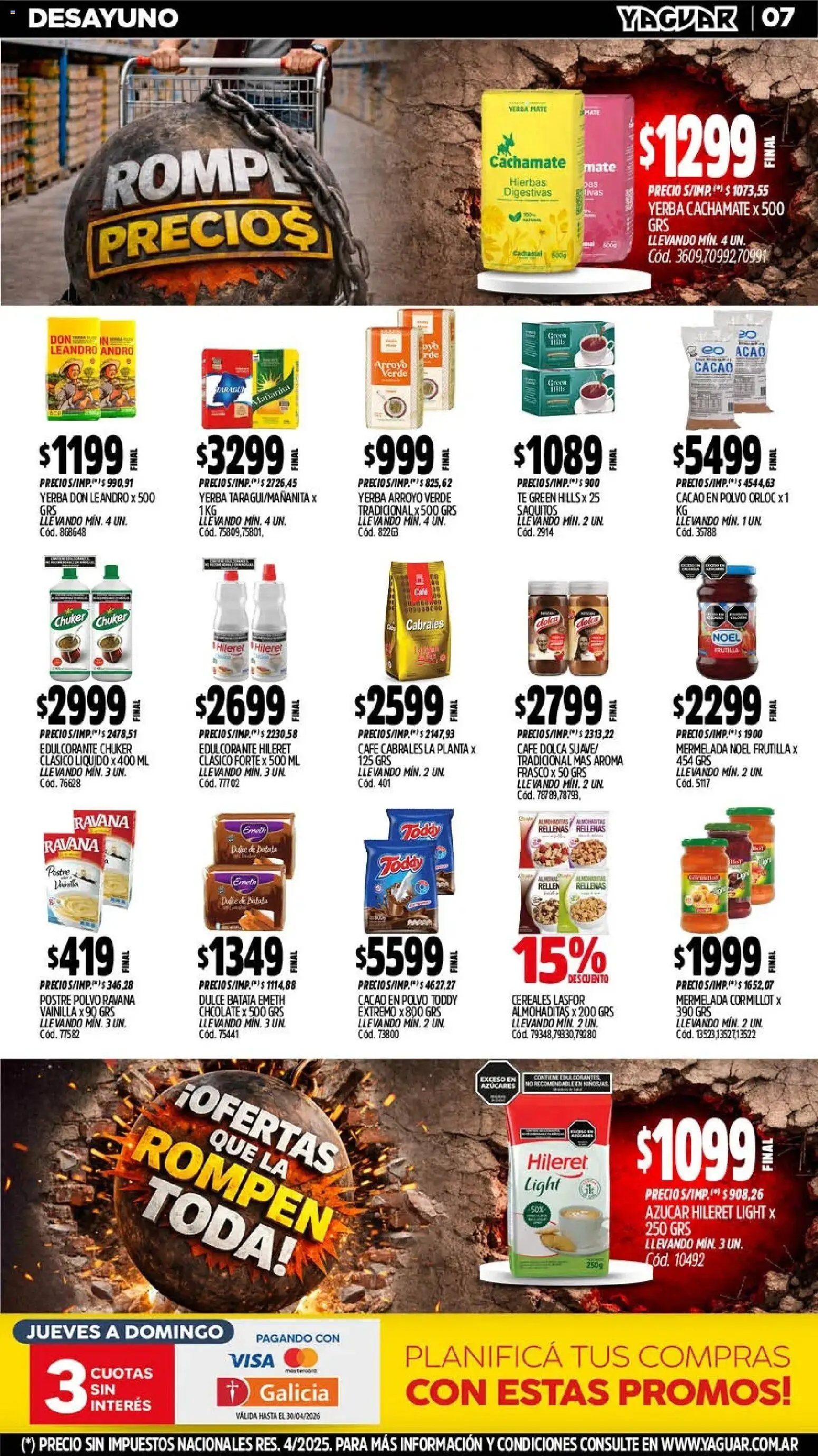 Yaguar - Oferta Semanal Chaco │ válido desde el 20.04.2026 | Página: 7 | Productos: Frutilla, Yerba, Polvo, Mermelada