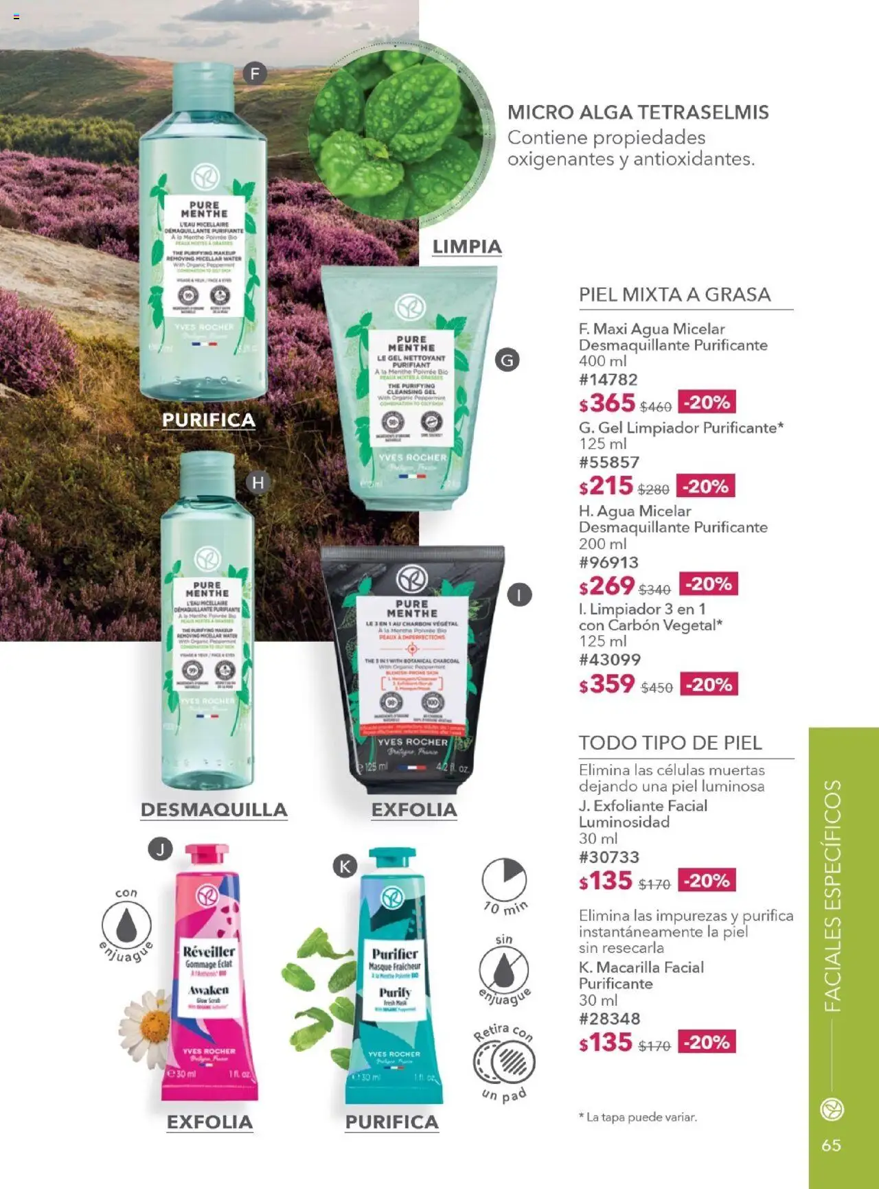 Nuevas ofertas de Yves Rocher válidas en toda la República Mexicana desde el 28.10.2025. ¡Encuentra las mejores ofertas en Yves Rocher - Campaña 15 2025! | Página: 65 | Productos: Exfoliante facial, Agua, Desmaquillante, Limpiador