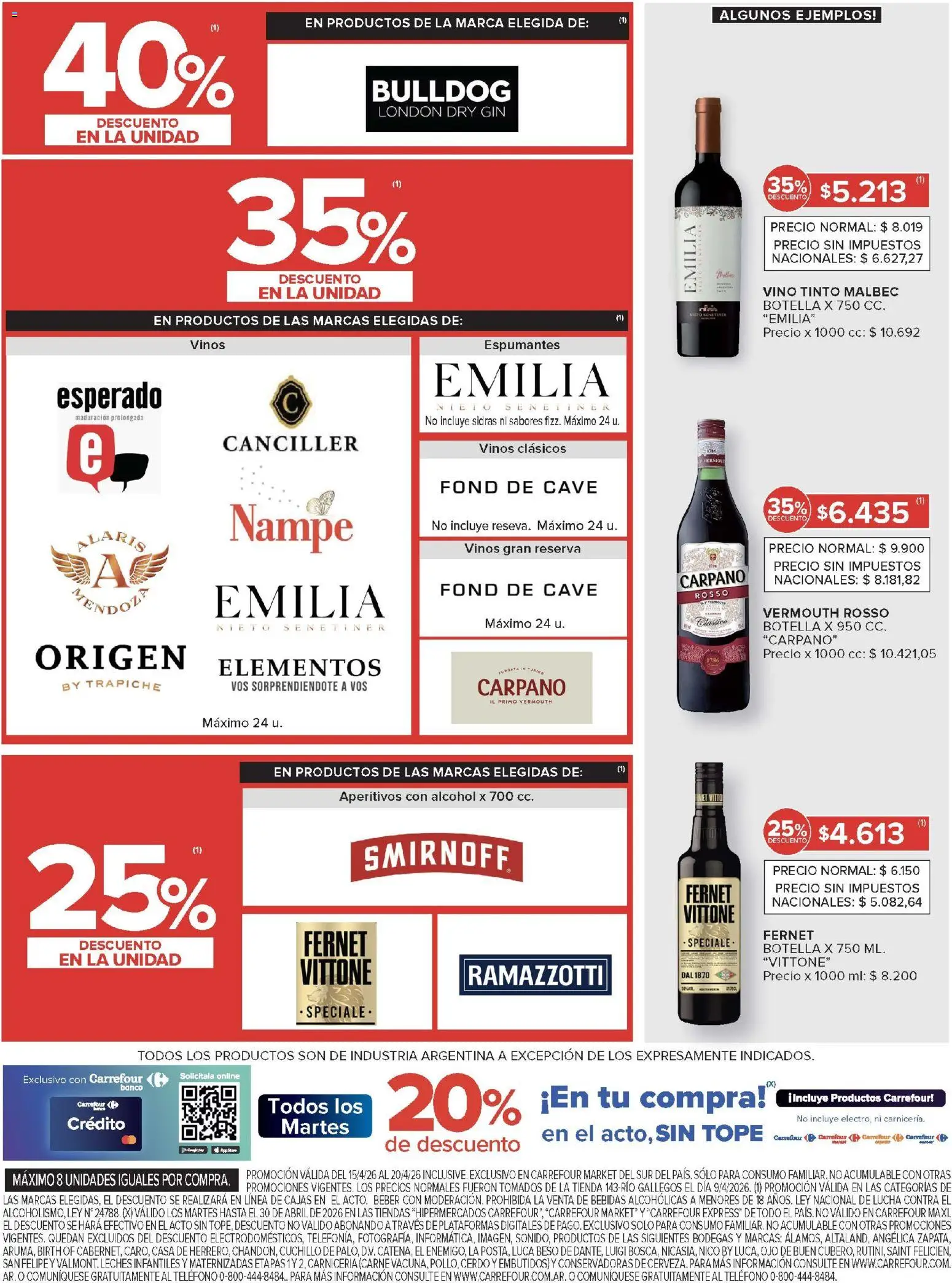 Carrefour Market catálogo │ válido desde el 15.04.2026 | Página: 8 | Productos: Cuchillo, Banco, Vino, Cerdo
