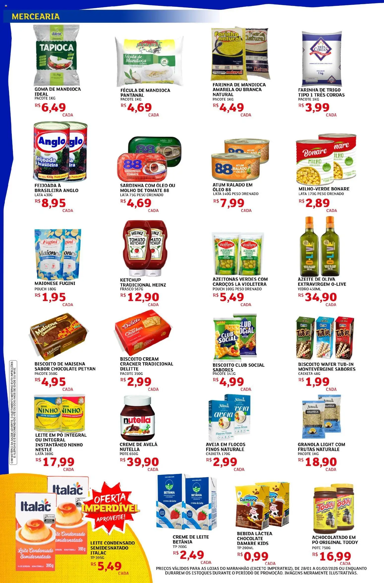 Assaí Atacadista Folheto - válido de 28.01.2026 | Página: 2 | Produtos: Molho de tomate, Creme, Aveia, Açúcar
