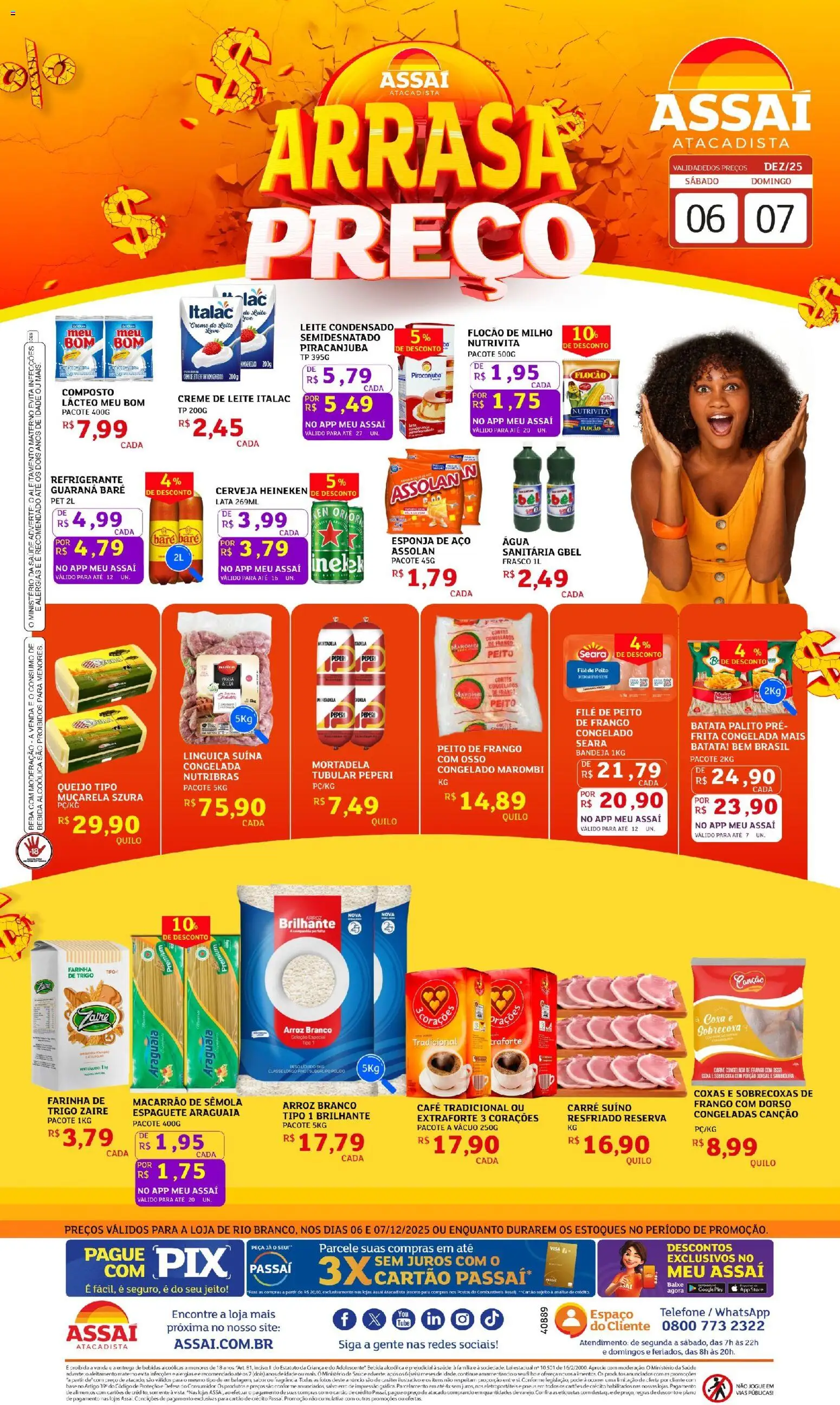 Assaí Atacadista Folheto - válido de 06.12.2025 | Página: 1 | Produtos: Esponja, Macarrão, Frango, Leite condensado