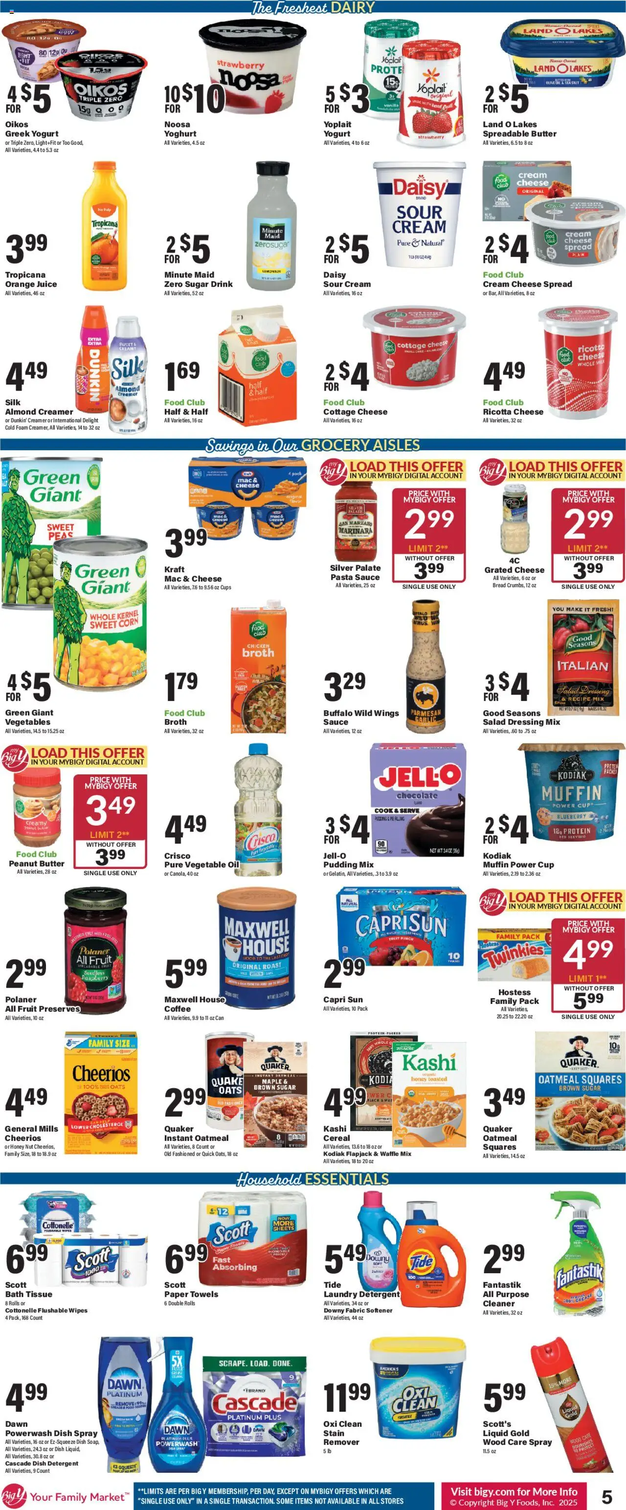 Big Y Weekly Ad - valid from 18.09.2025 | Page: 9 | Products: Milk, Detergent, Pasta, Raspberry