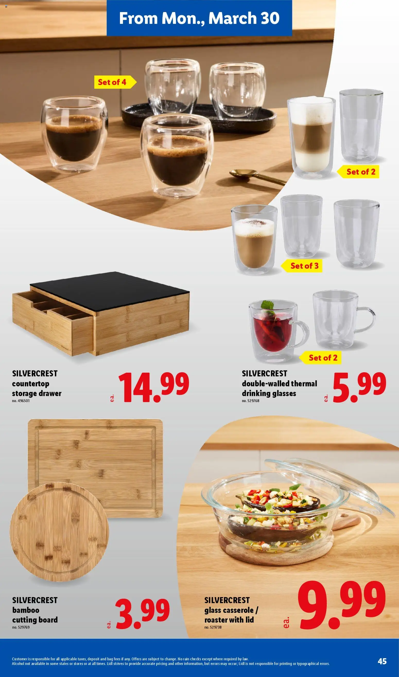 Lidl Weekly Ad - valid from 25.03.2026 | Page: 45 | Products: Glasses, Bag
