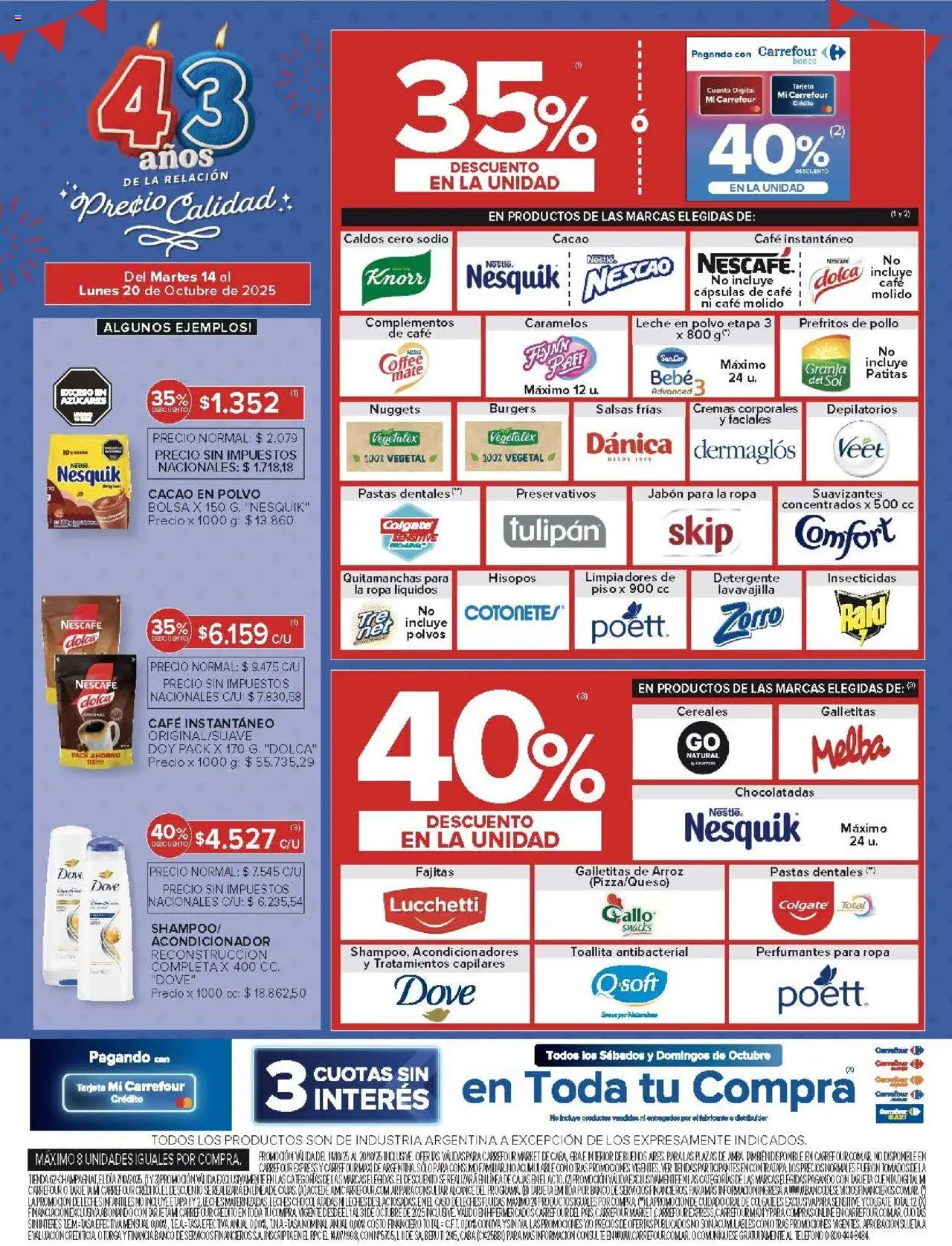 Carrefour ofertas │ válido desde el 14.10.2025 | Página: 42 | Productos: Caso, Mate, Banco, Arroz