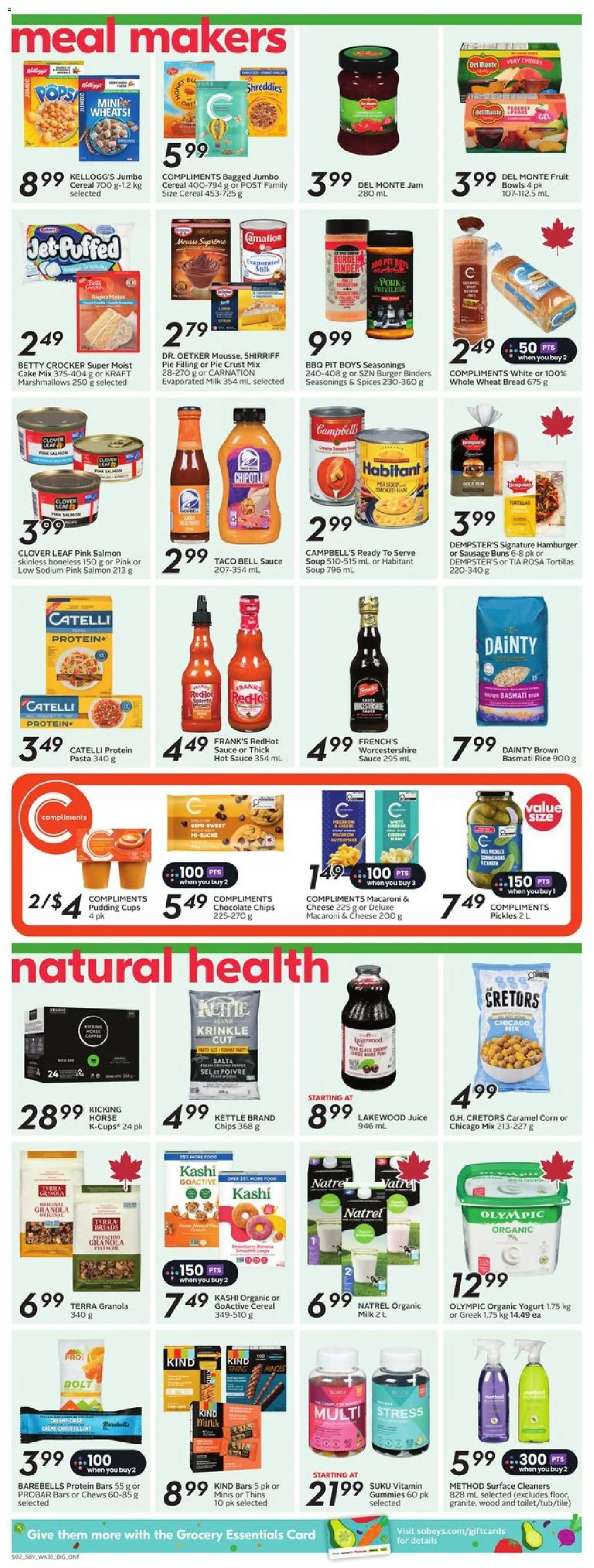Sobeys flyer valid from 25.12.2025 | Page: 10 | Products: Pasta, Yogurt, Bread, Chocolate