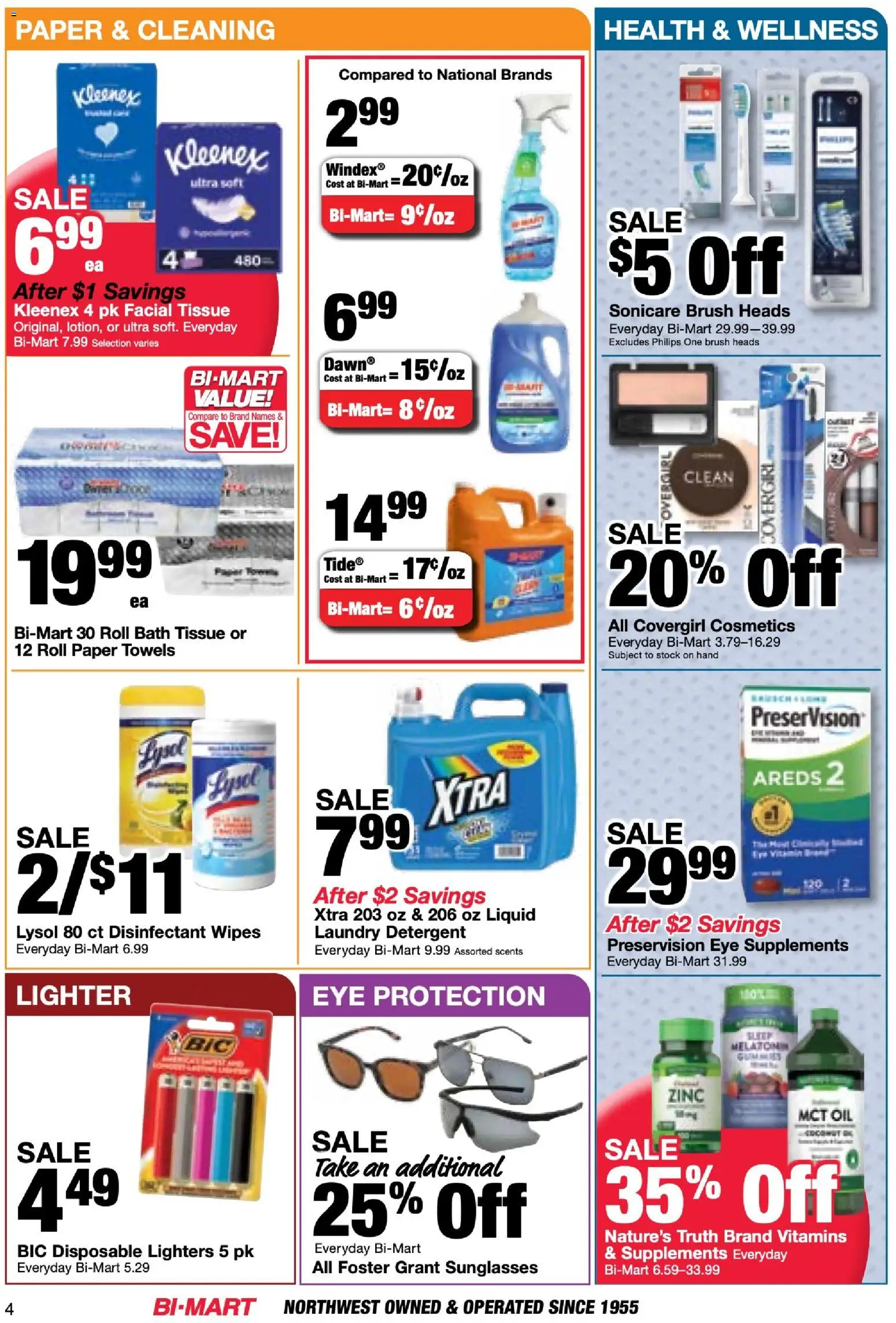 Bi-Mart Membership Savings Book - valid from 10.03.2026 | Page: 4 | Products: Zinc, Oil, Detergent, Lighter