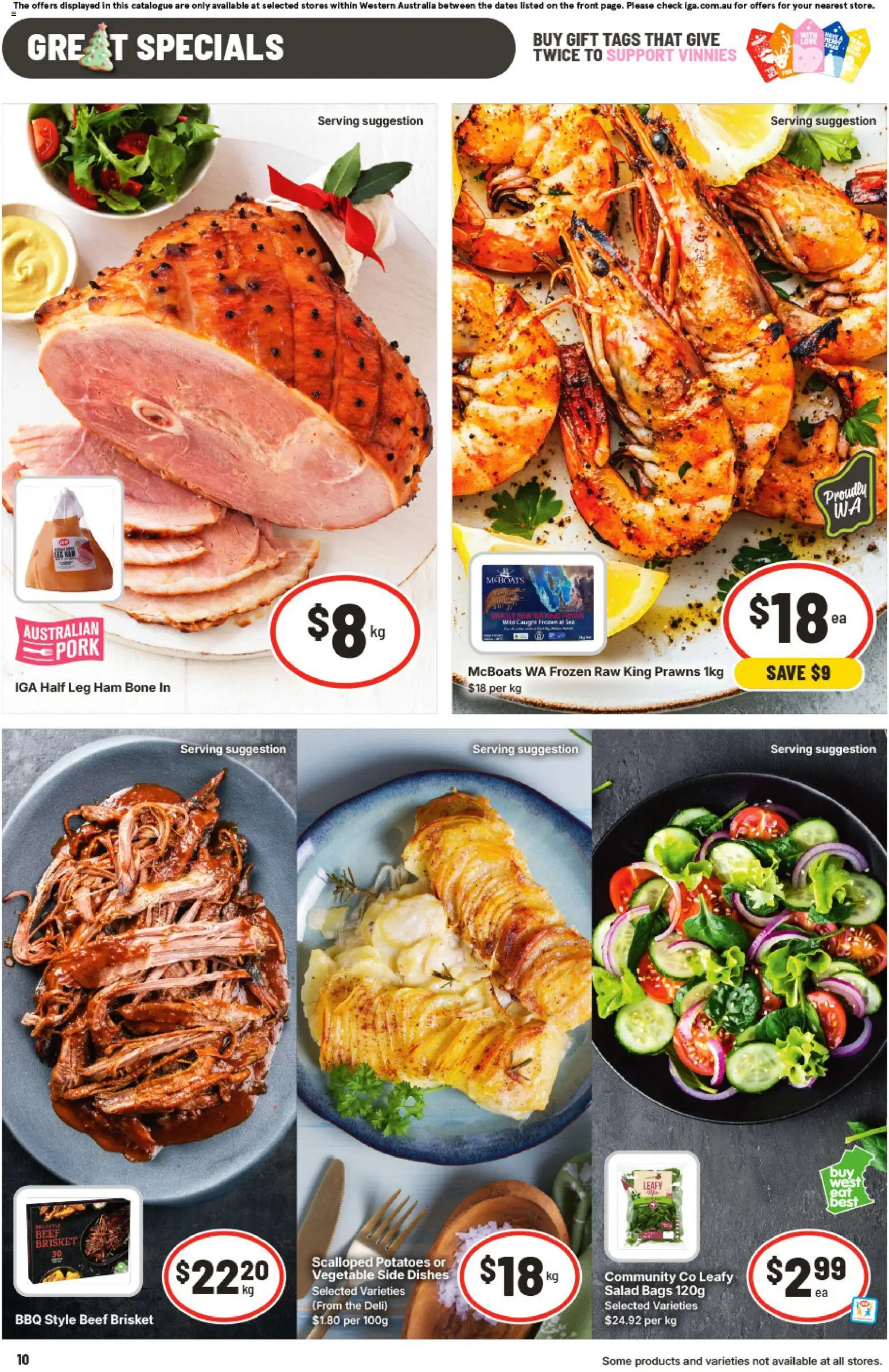 IGA catalogue - valid from 12.11.2025 | Page: 13 | Products: Pork, Prawns, Salad, Potatoes