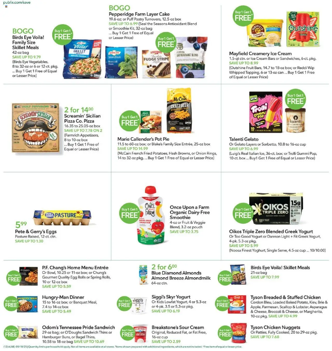 Publix Weekly Ad - valid from 17.09.2025 | Page: 12 | Products: Broccoli, Box, Yogurt, Onion
