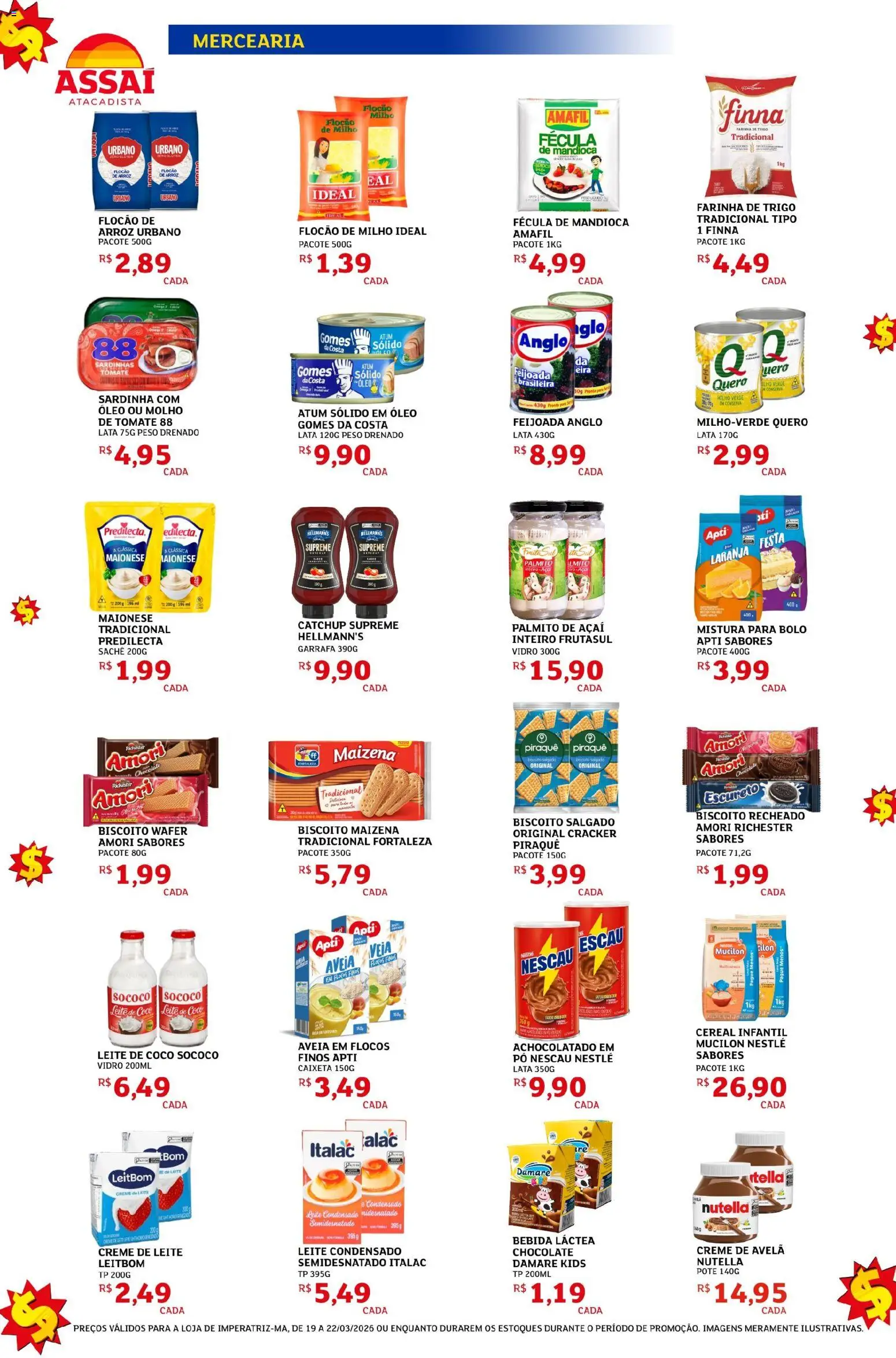 Assaí Atacadista ofertas - MA Folheto - válido de 19.03.2026 | Página: 2 | Produtos: Achocolatado, Flocos, Mucilon, Maionese