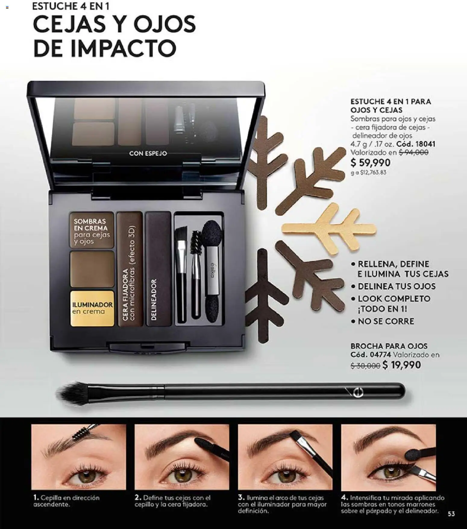 Ésika revista - valida desde el 03.11.2025 | Página: 53 | Productos: Iluminador, Cera, Cepillo, Delineador de ojos