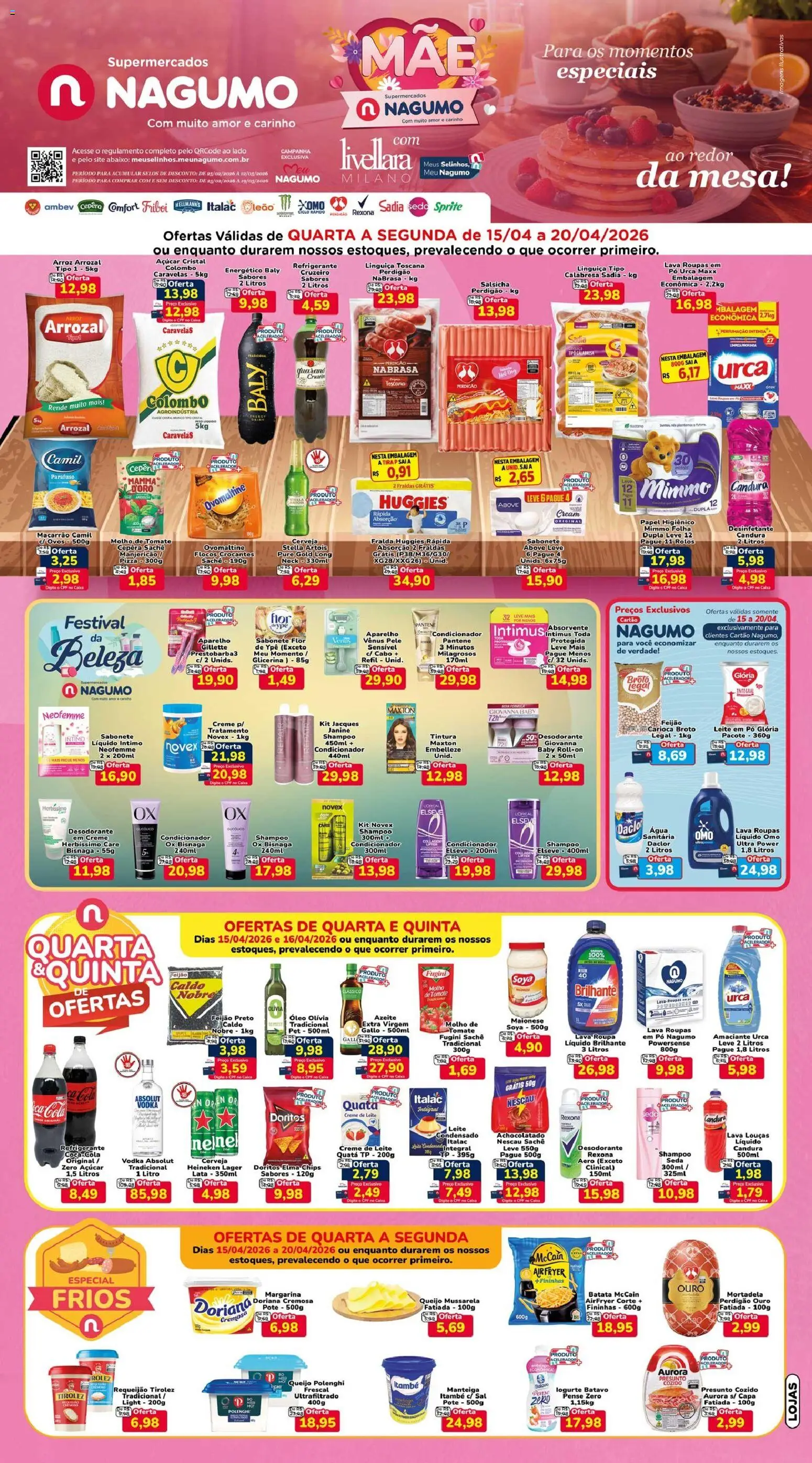 Nagumo Folheto - válido de 15.04.2026 | Página: 1 | Produtos: Feijão, Ovos, Amaciante urca, Sal