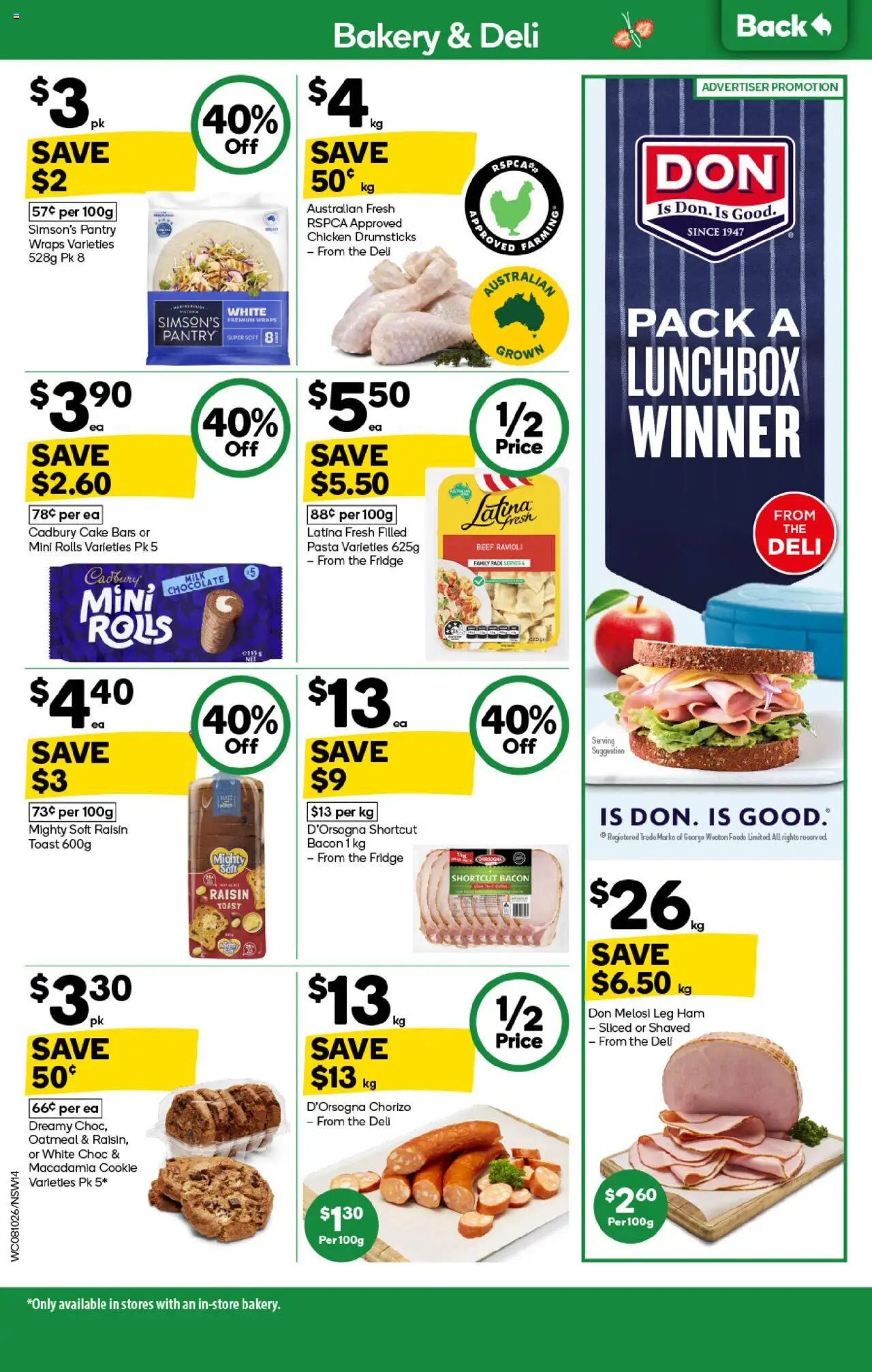 Woolworths catalogue - valid from 08.10.2025 | Page: 14 | Products: Bacon, Milk, Ham, Pasta