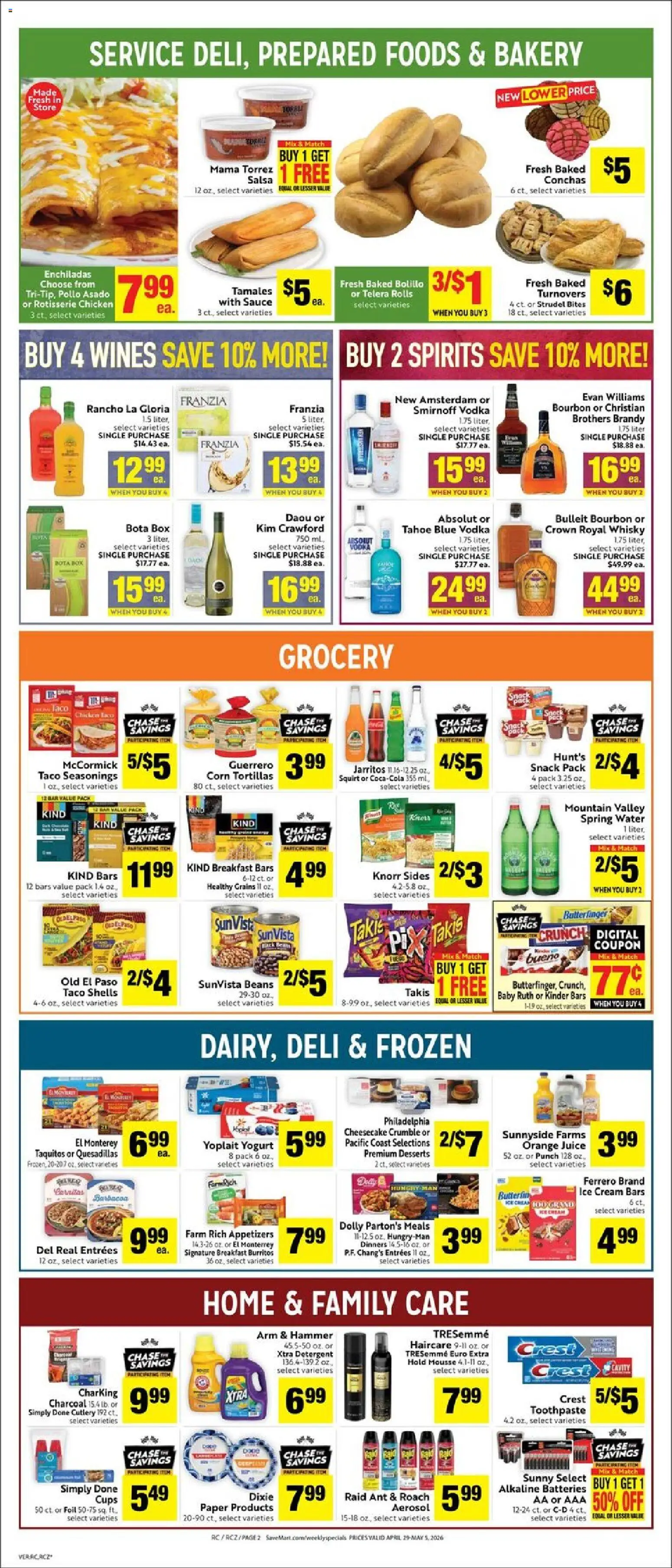 Save Mart Weekly Ad - valid from 29.04.2026 | Page: 2 | Products: Hammer, Toothpaste, Bourbon, Ice cream