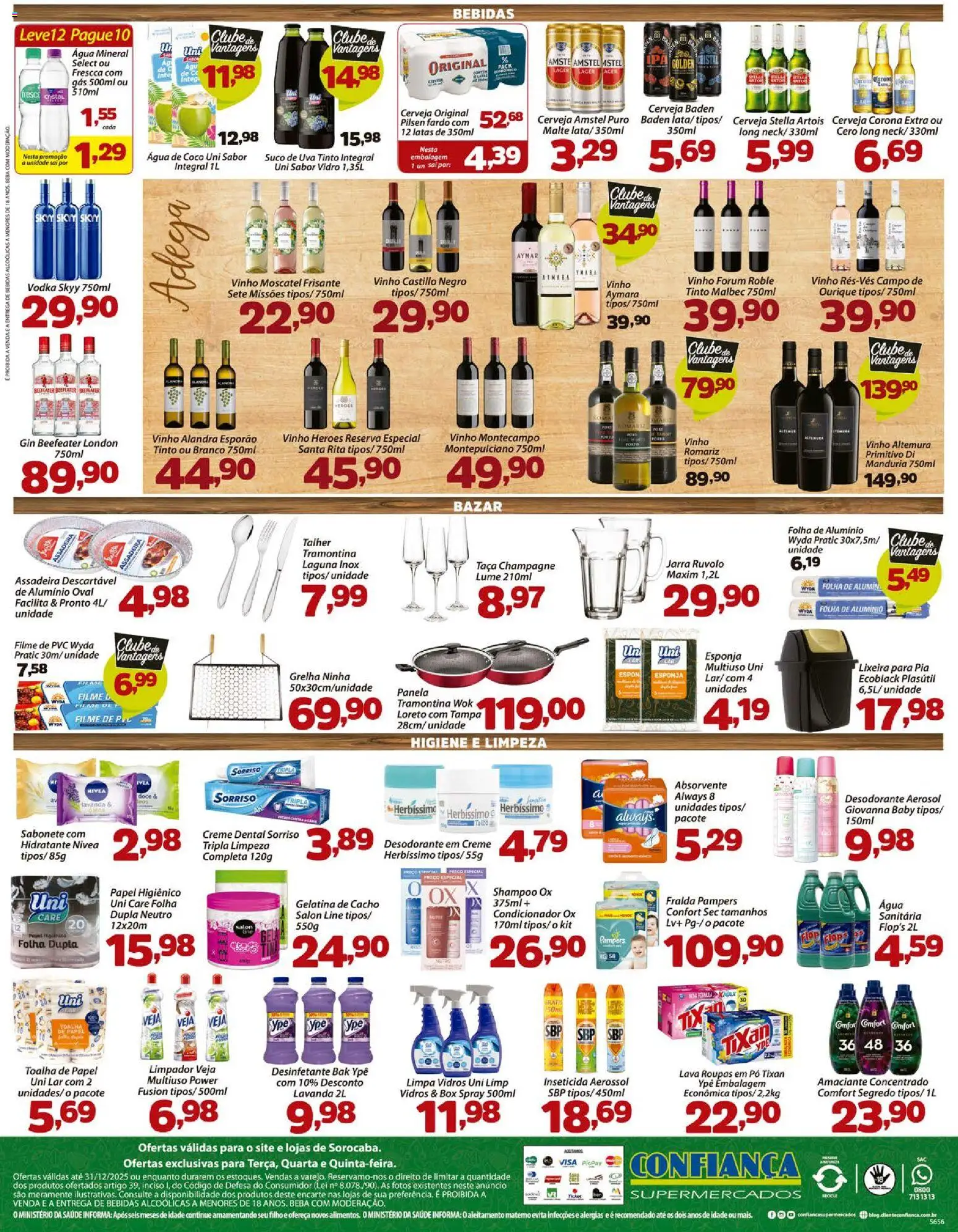 Confiança Folheto - válido de 30.12.2025 | Página: 4 | Produtos: Cerveja, Pia, Jarra, Desinfetante
