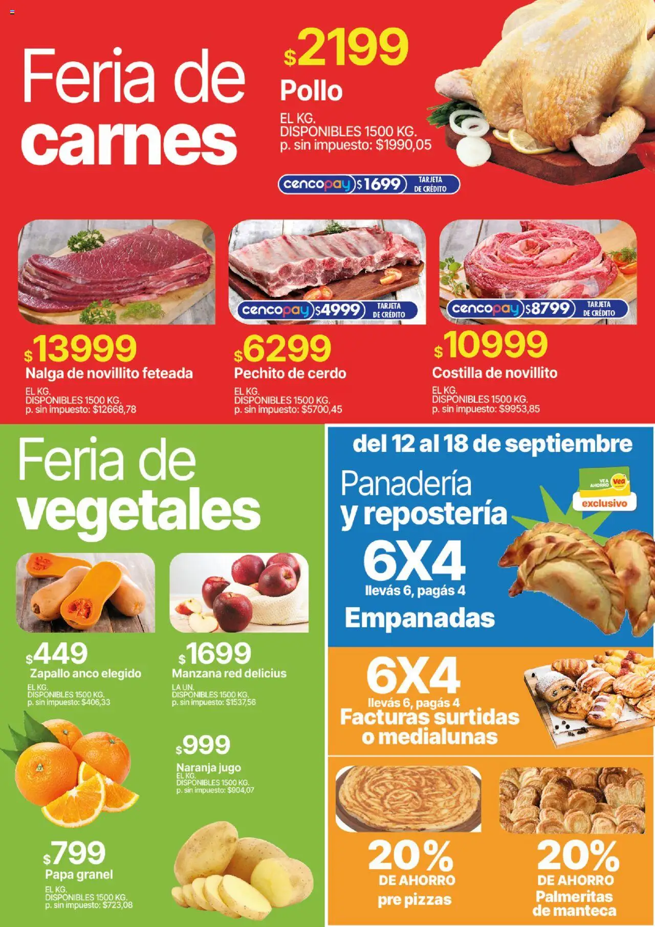 Vea - Ofertas | Córdoba │ válido desde el 12.09.2025 | Página: 2 | Productos: Pollo, Zapallo, Papa, Cerdo