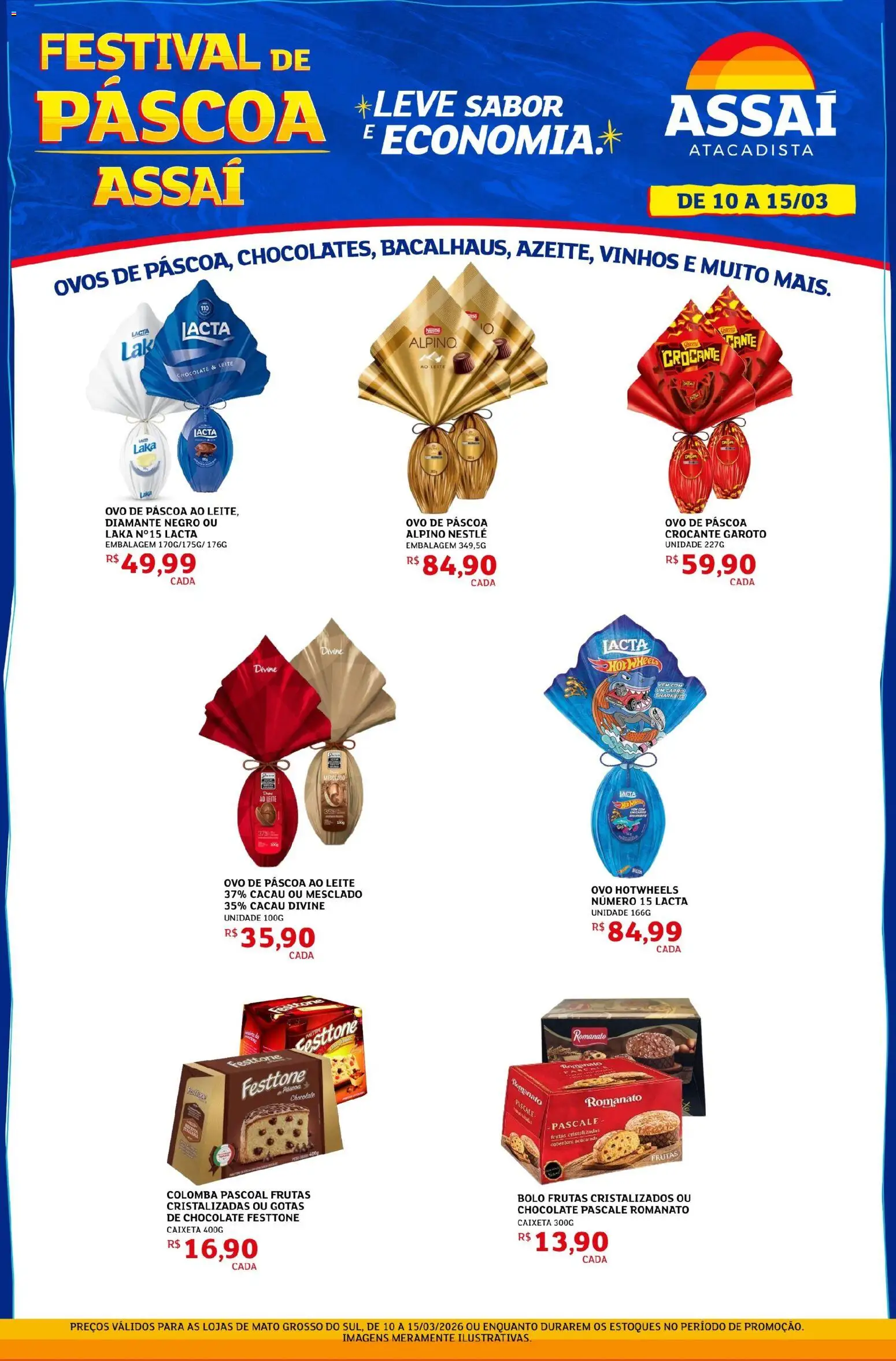 Assaí Atacadista Folheto - válido de 10.03.2026 | Página: 1 | Produtos: Ovo de páscoa, Ovos, Bolo, Frutas cristalizadas