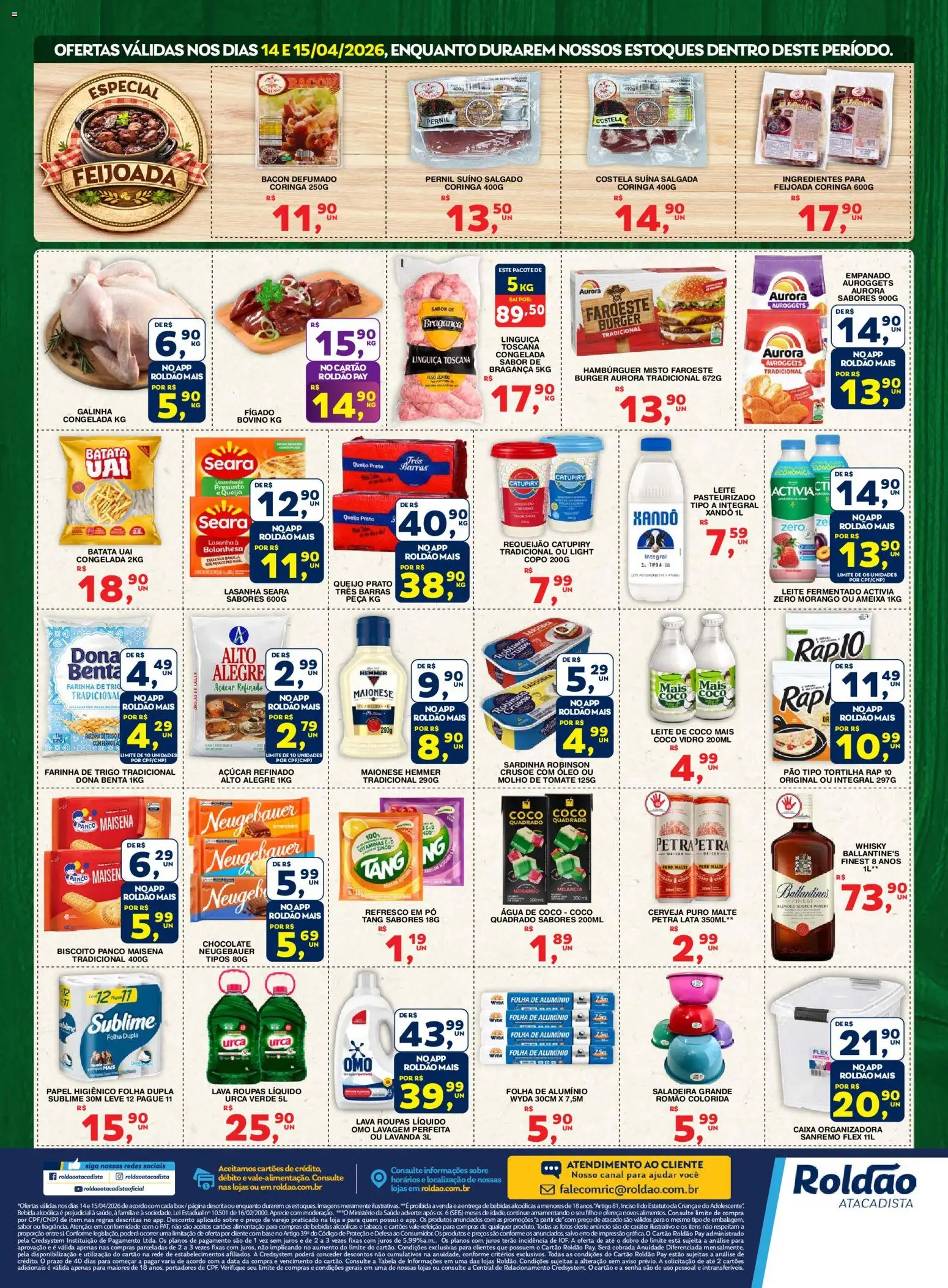 Roldão Folheto - válido de 14.04.2026 | Página: 2 | Produtos: Melancia, Linguiça, Pernil, Leite