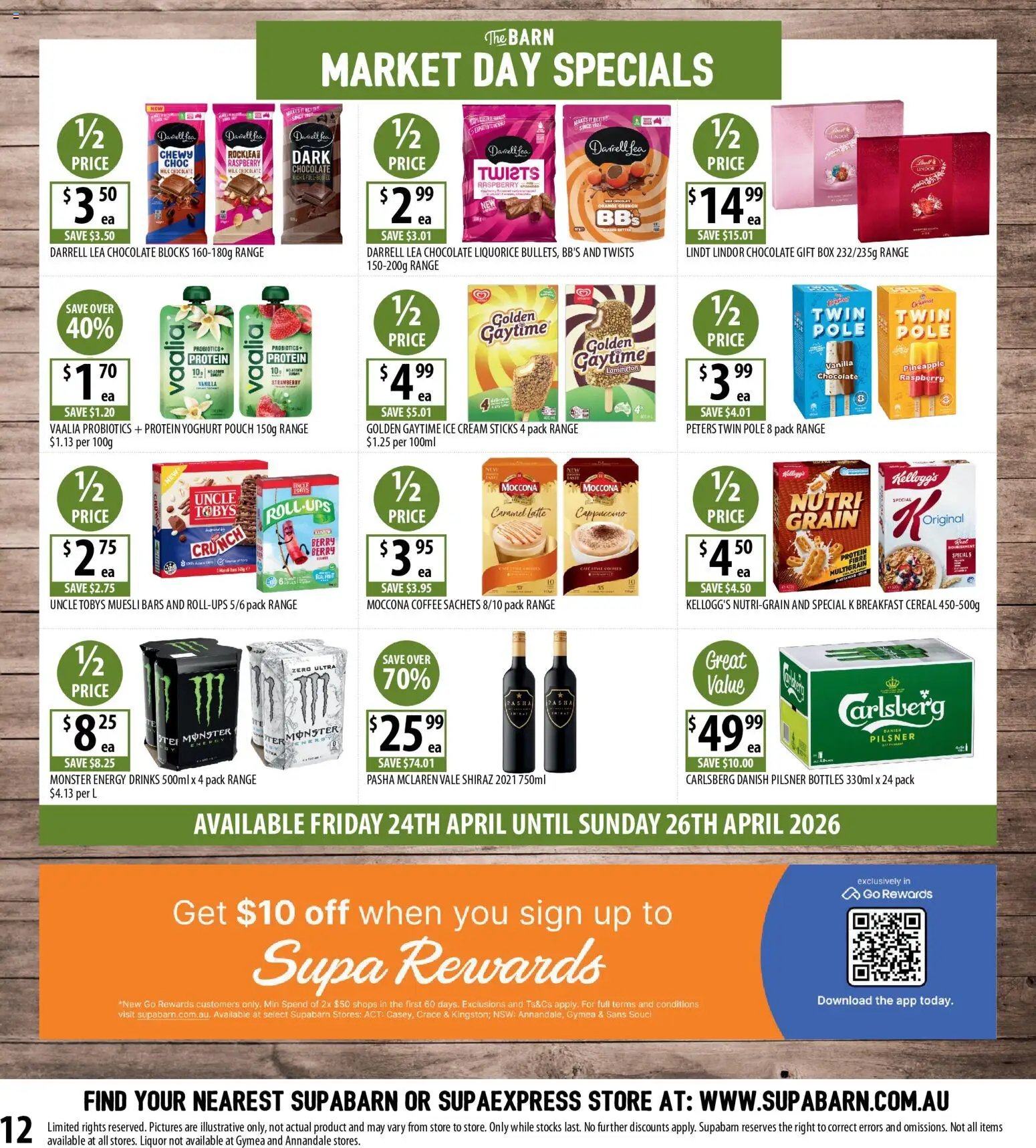 Supabarn catalogue - valid from 22.04.2026 | Page: 12 | Products: Pineapple, Cereal, Ice cream, Raspberry