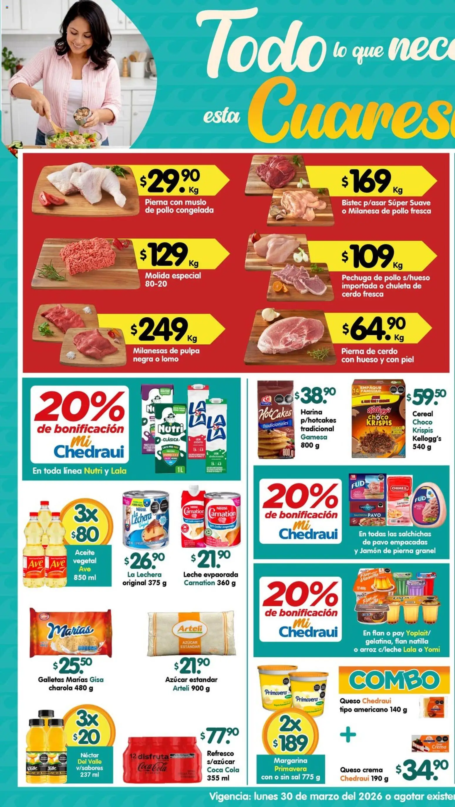 Nuevas ofertas de Arteli válidas en toda la República Mexicana desde el 30.03.2026. ¡Encuentra las mejores ofertas en Arteli folleto Tuxpan! | Página: 1 | Productos: Sal, Queso crema, Queso, Arroz
