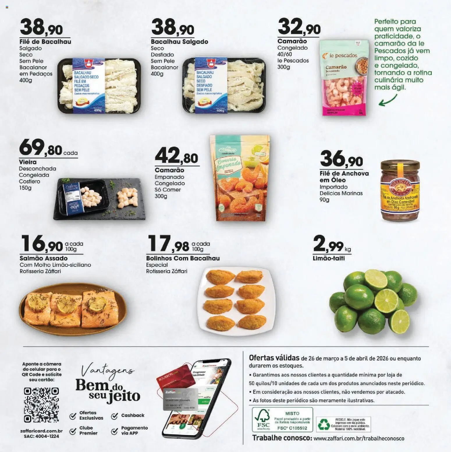 Zaffari Folheto - válido de 26.03.2026 | Página: 6 | Produtos: Bacalhau, Anchova, Bourbon, Câmera