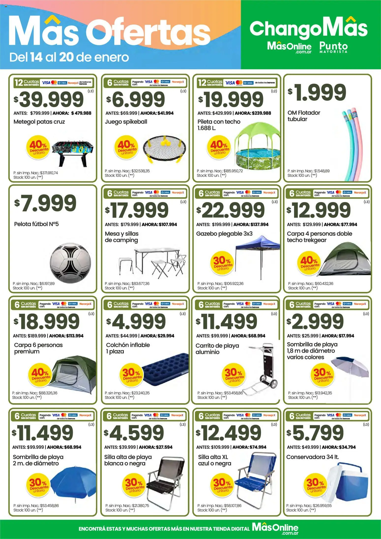 Punto Mayorista catálogo │ válido desde el 14.01.2026 | Página: 8 | Productos: Carpa, Mesa, Silla, Pelota