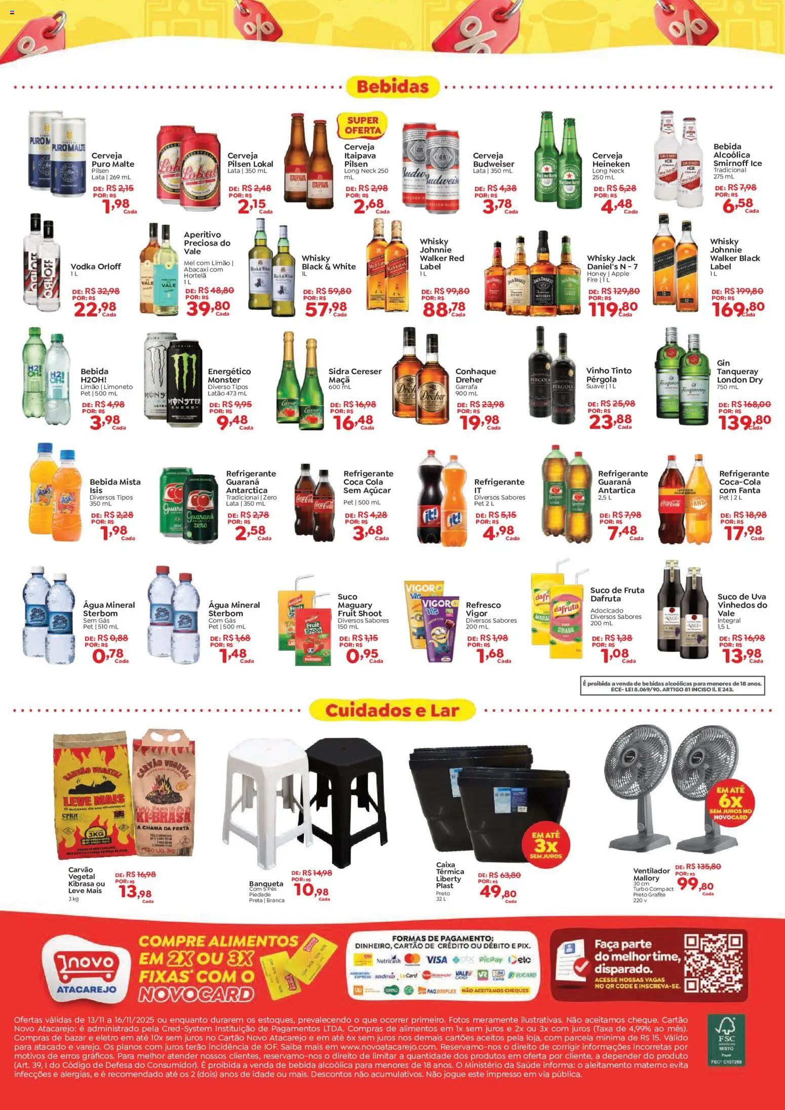 Novo Atacarejo Folheto - válido de 13.11.2025 | Página: 2 | Produtos: Ventilador, Cola, Faca, Vodka