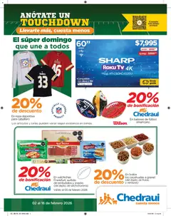 Vista previa de Chedraui folleto Anótate un touchdown, nuevo folleto de la tienda, válido en México a partir del 02.02.2026
