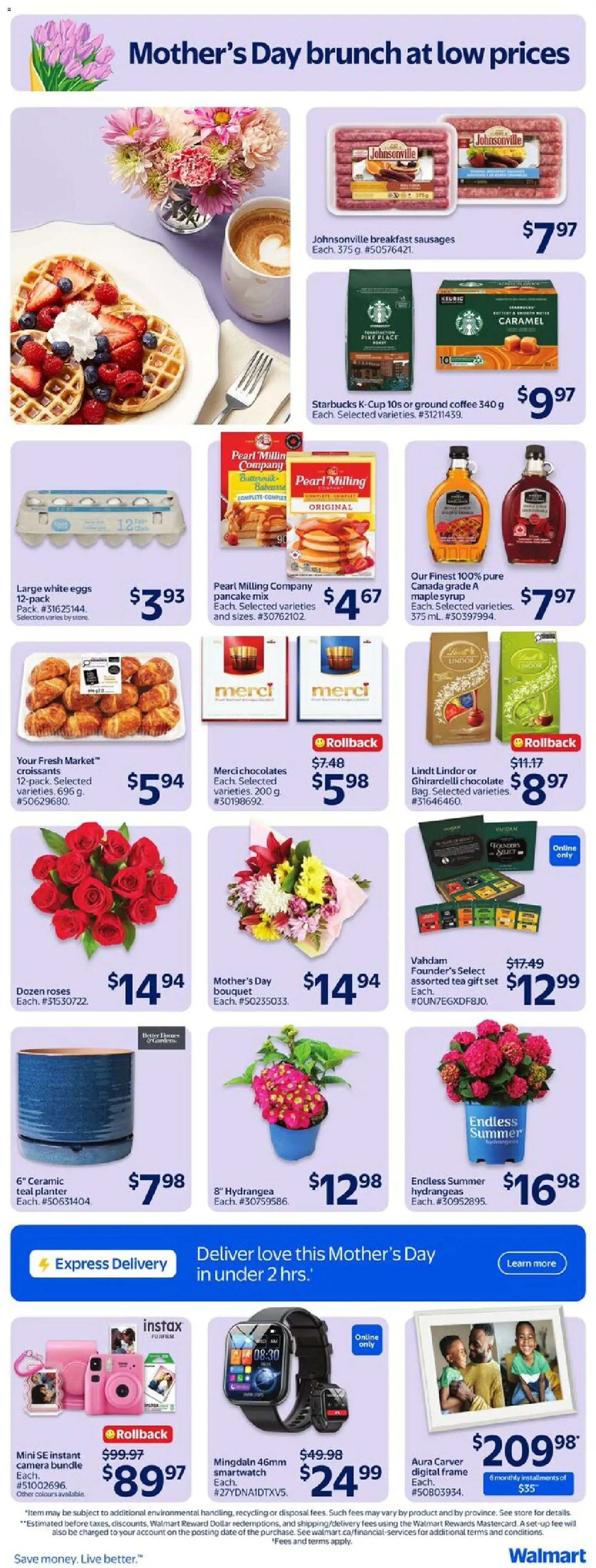Walmart flyer valid from 30.04.2026 | Page: 13 | Products: Camera, Smartwatch, Eggs, Coffee
