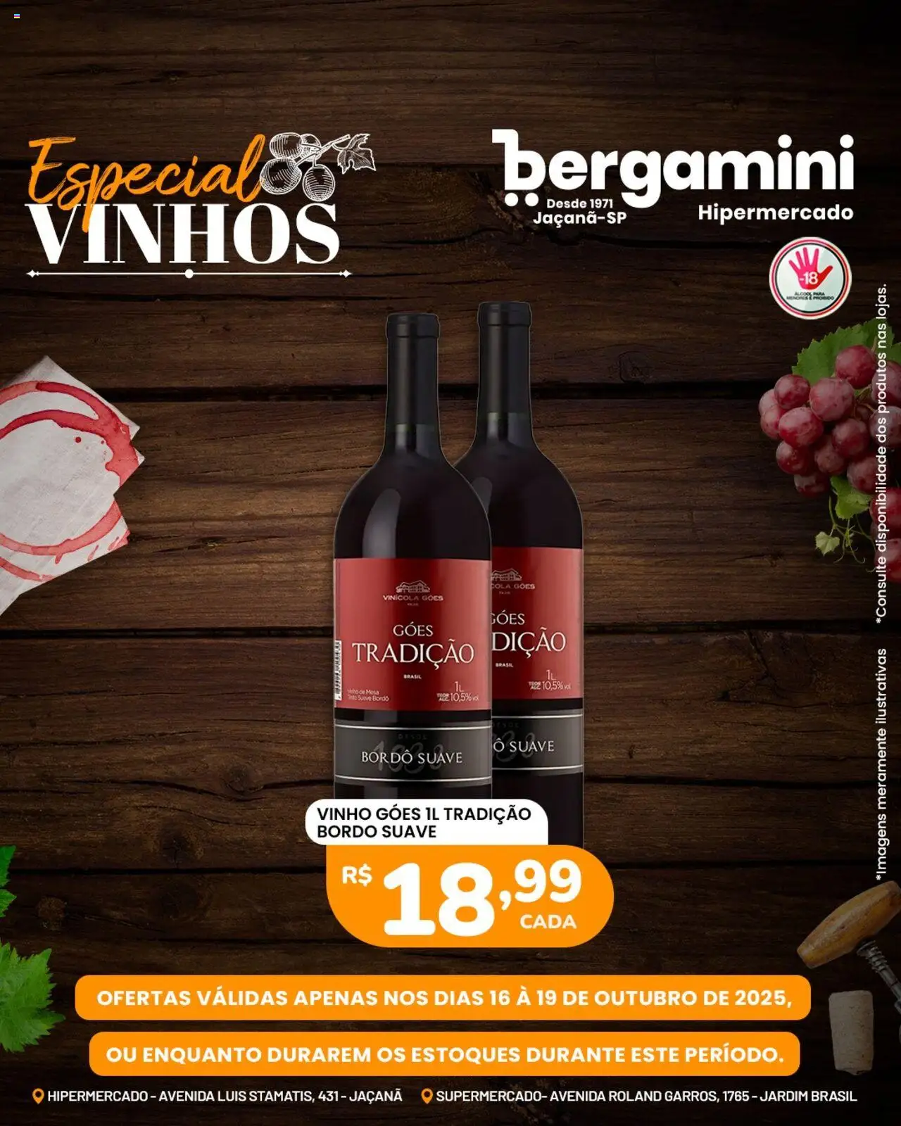 Supermercado Bergamini Folheto - válido de 16.10.2025 | Página: 2 | Produtos: Cola, Mesa, Vinho