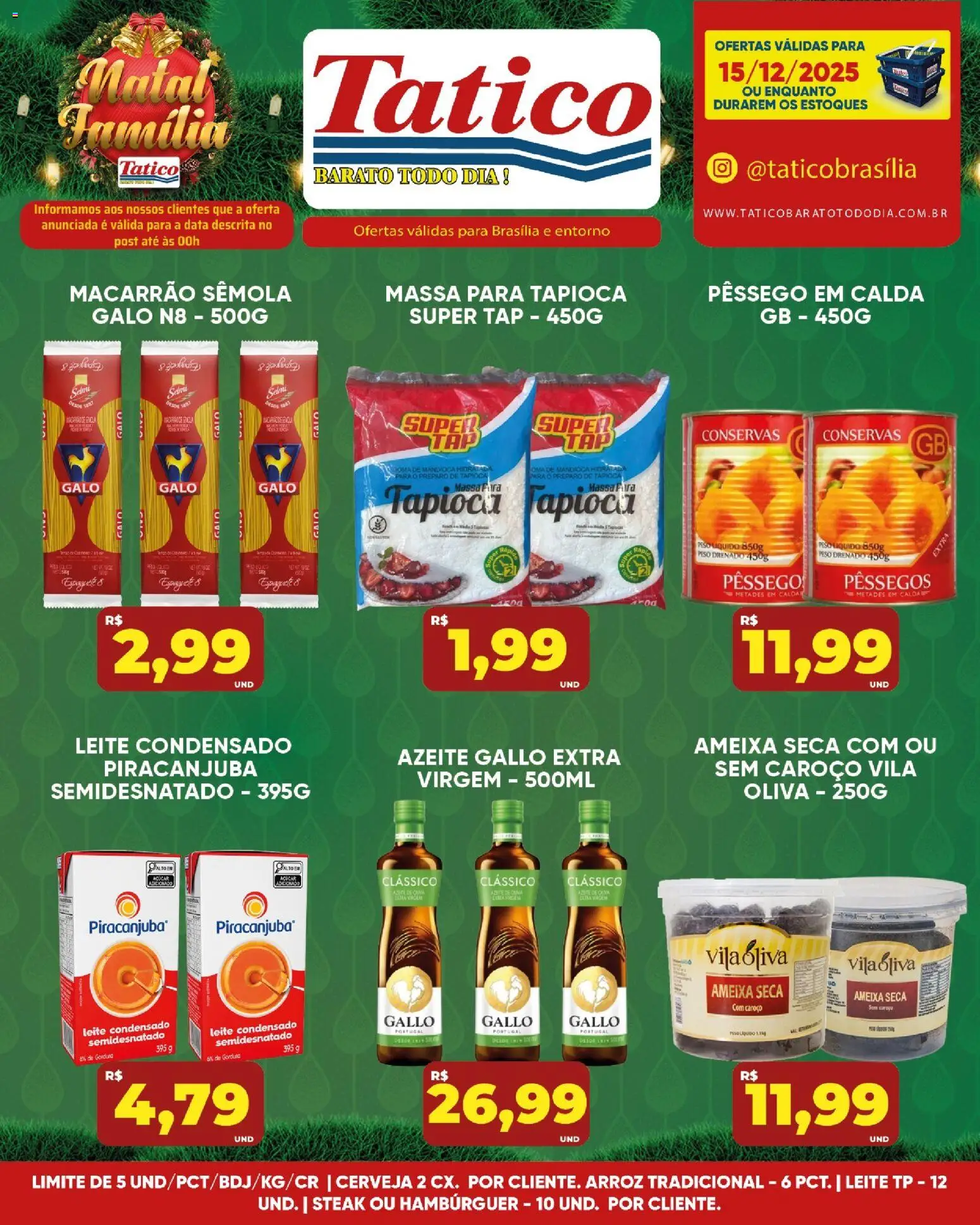 Tatico Folheto - válido de 16.12.2025 | Página: 21 | Produtos: Leite, Arroz, Hambúrguer, Azeite