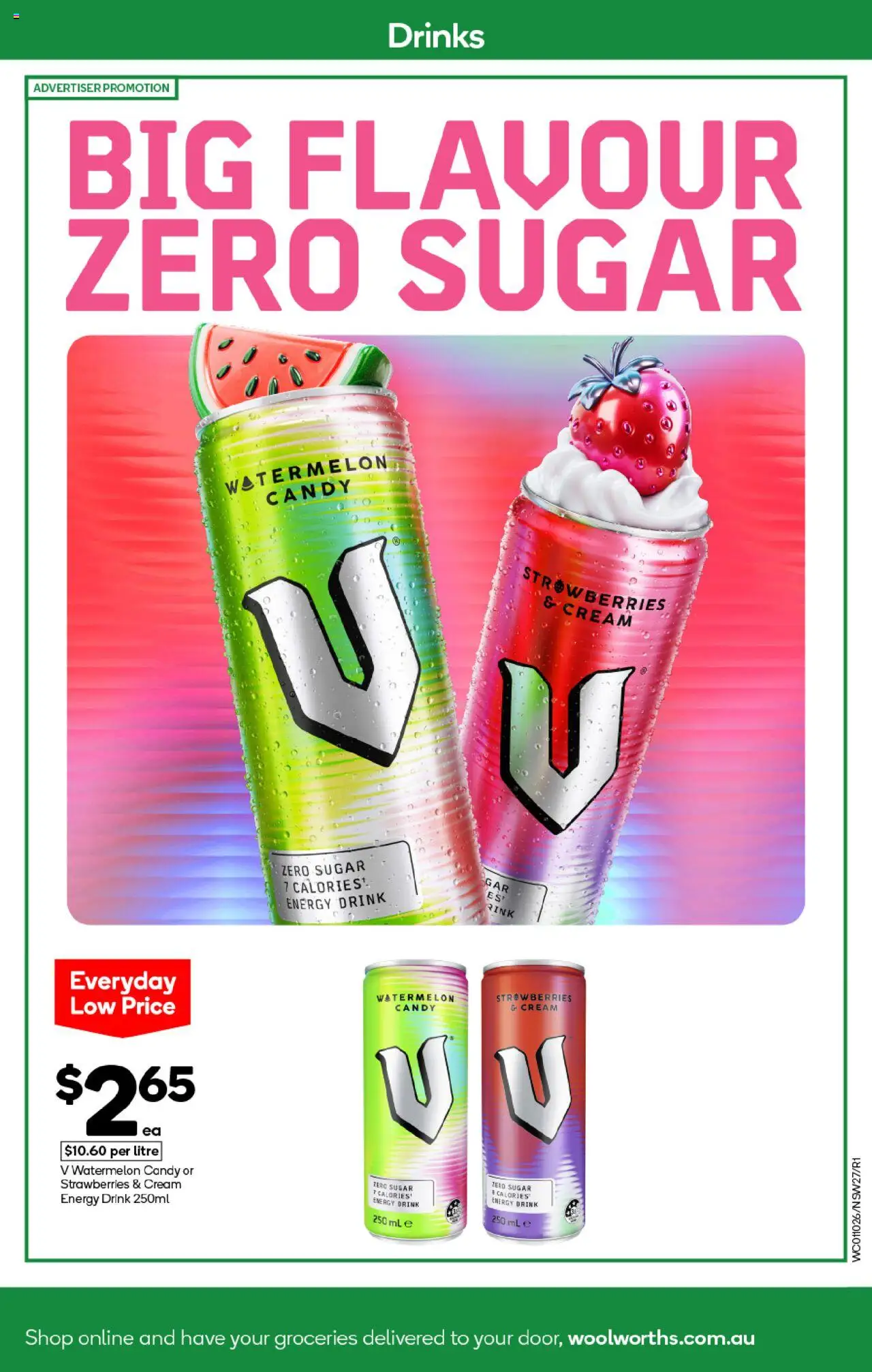 Woolworths catalogue - valid from 01.10.2025 | Page: 25 | Products: Energy drink, Strawberries, Cream, Watermelon