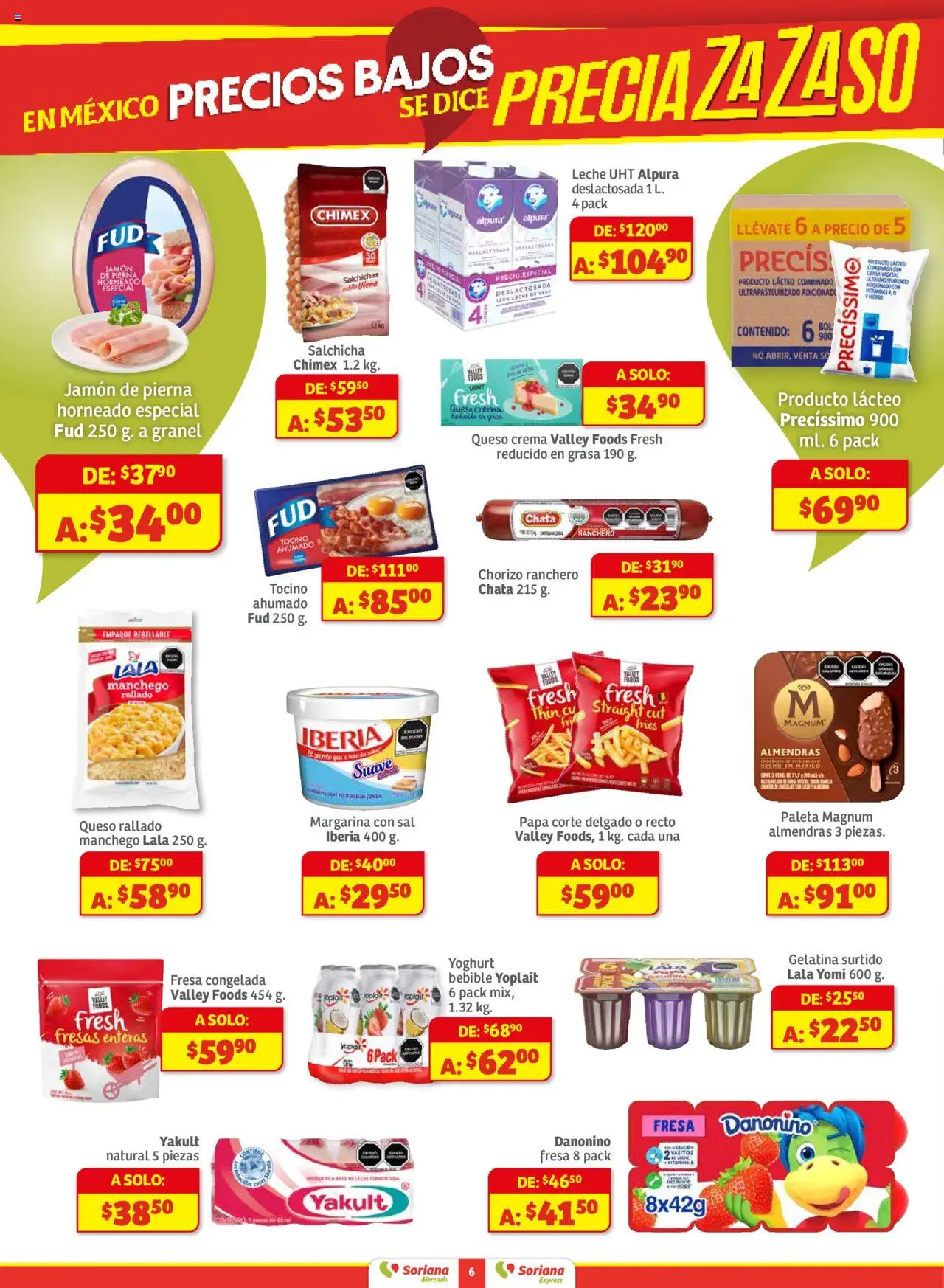 Nuevas ofertas de Soriana válidas en toda la República Mexicana desde el 18.09.2025. ¡Encuentra las mejores ofertas en Soriana - Pesito Valedor Mercado: Nay, Sin, Son! | Página: 6 | Productos: Gelatina, Crema, Leche, Margarina