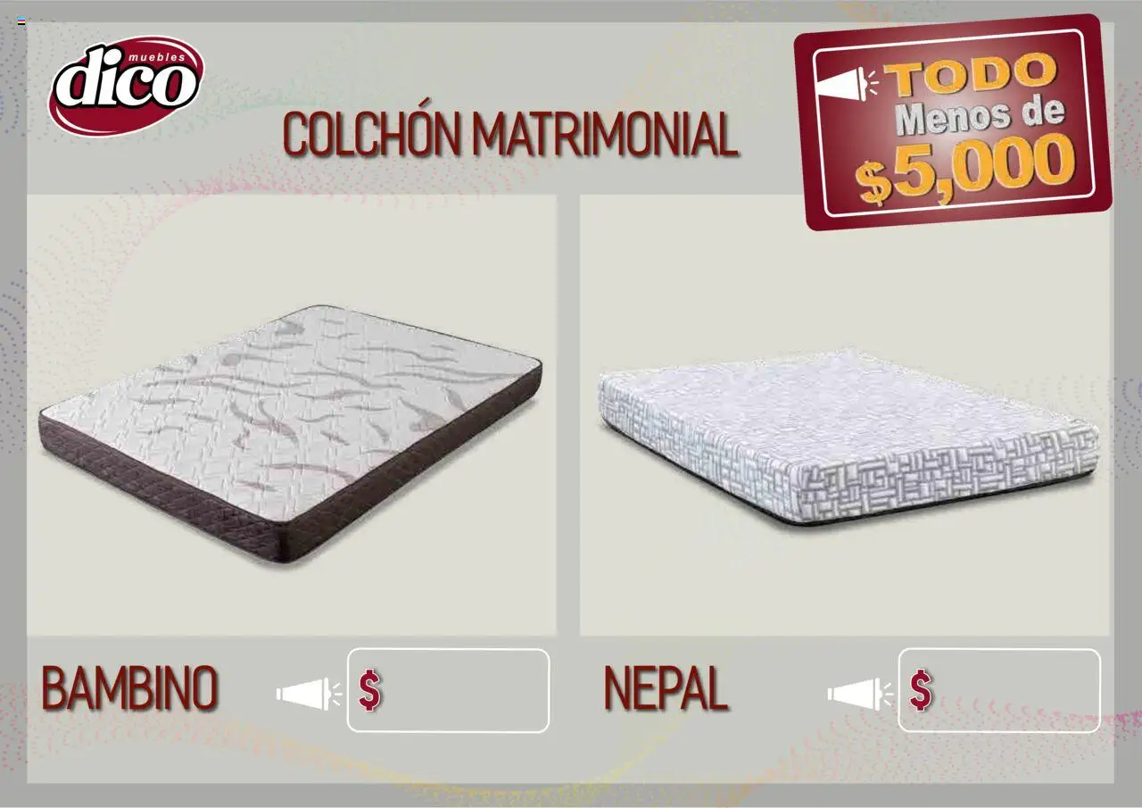 Nuevas ofertas de Muebles Dico válidas en toda la República Mexicana desde el 12.02.2025. ¡Encuentra las mejores ofertas en Muebles Dico catálogo Todo Menos! | Página: 16 | Productos: Colchón