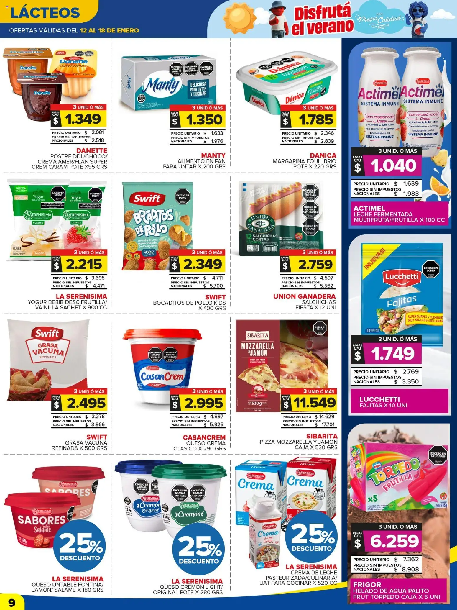 Carrefour Maxi catálogo │ válido desde el 12.01.2026 | Página: 9 | Productos: Caja, Crema de leche, Salame, Crema