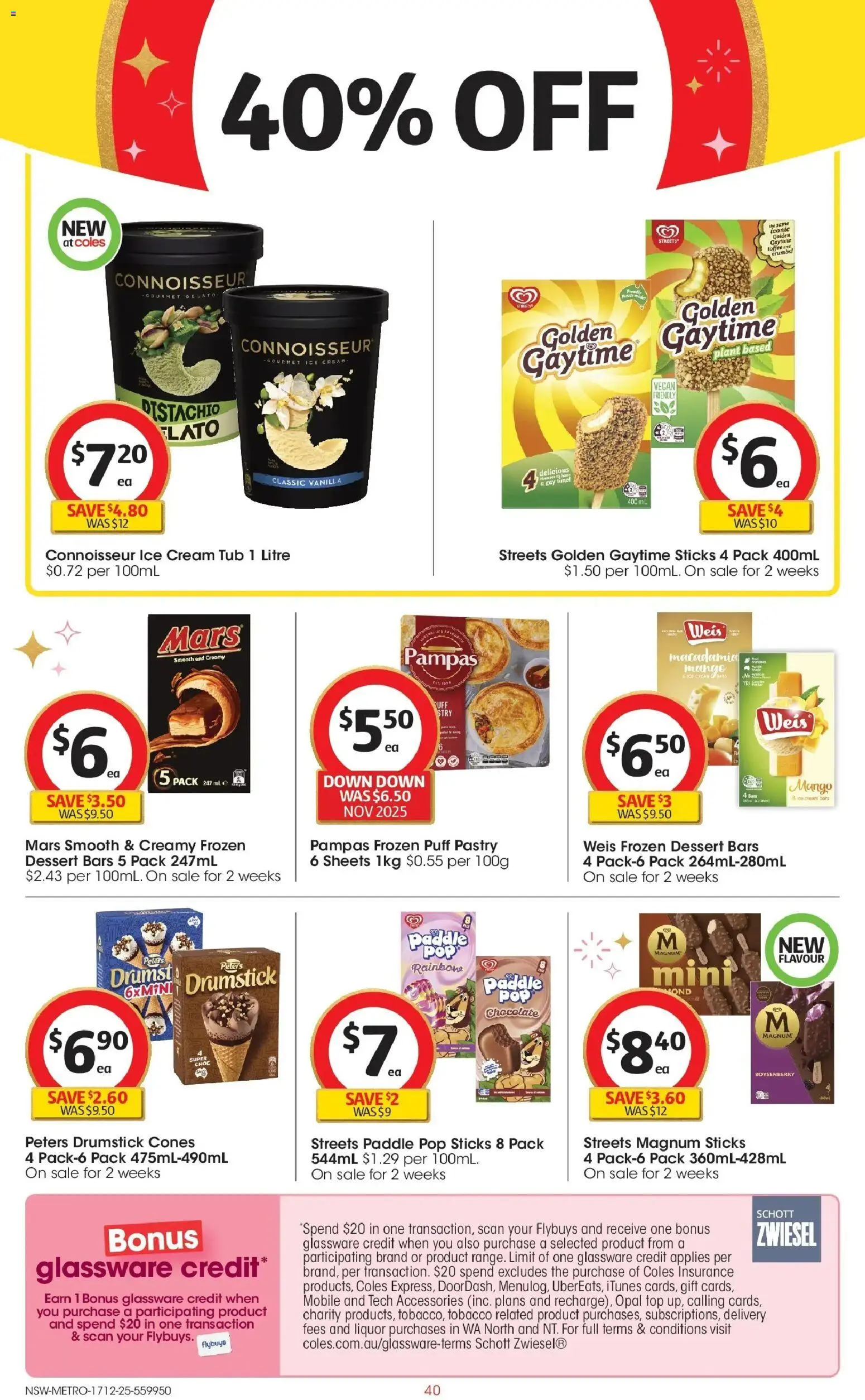 Coles catalogue - valid from 17.12.2025 | Page: 40 | Products: Cream, Pastry, Ice cream, Mango