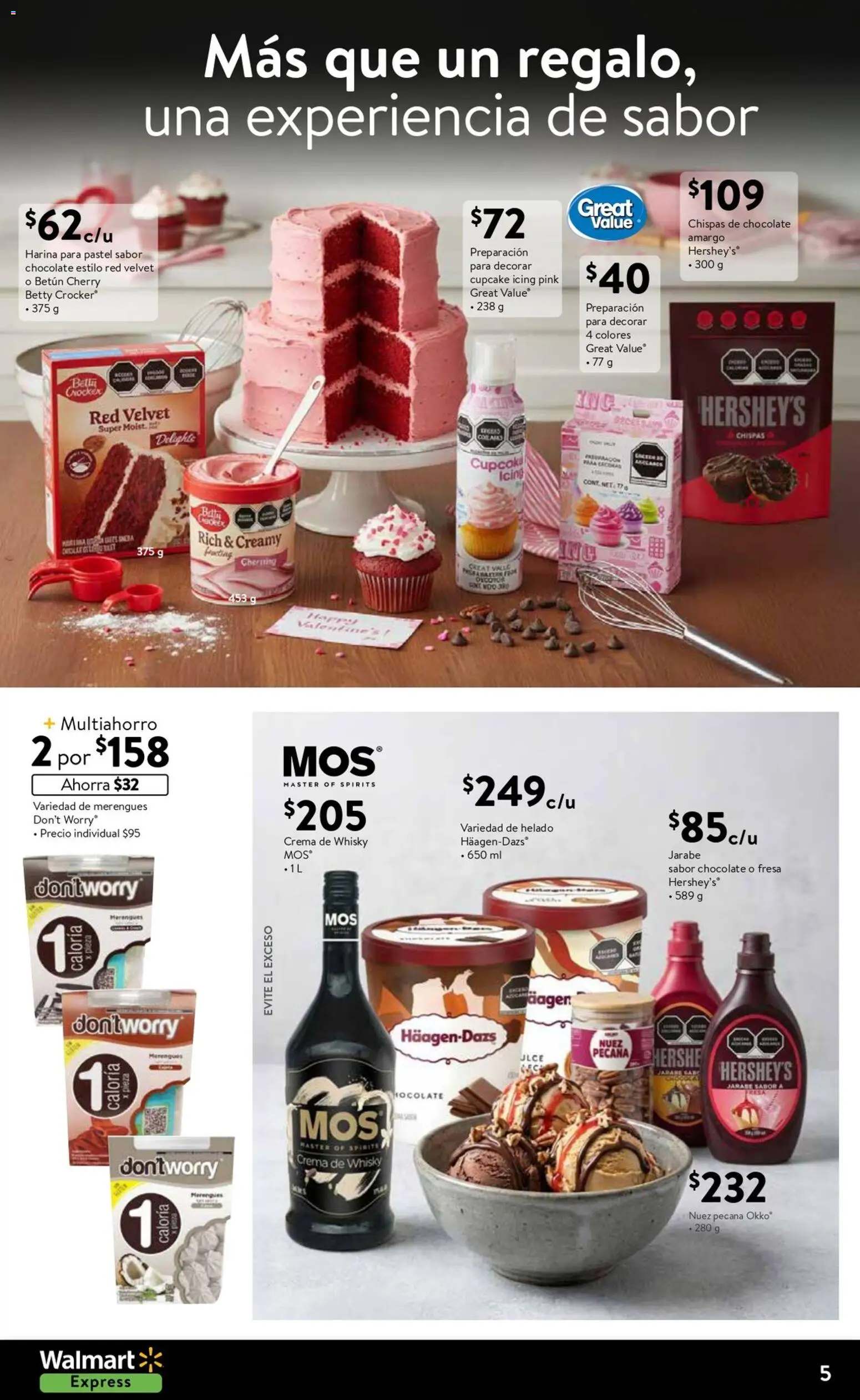 Nuevas ofertas de Walmart Express válidas en toda la República Mexicana desde el 14.01.2026. ¡Encuentra las mejores ofertas en Walmart Express folleto El amor se refleja en los detalles! | Página: 5 | Productos: Crema, Pastel, Chocolate, Nuez